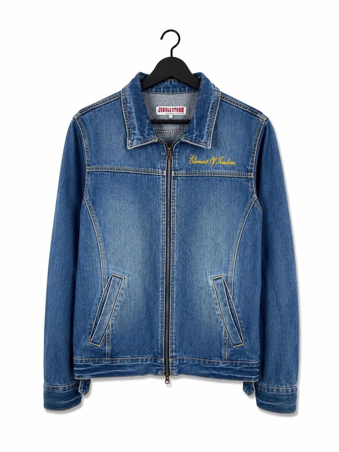 Japanese Brand Junglestorm Vintage Denim Jacket Embroidery Zip Up Japanese Size US M / EU 48-50 / 2 - 1 Thumbnail