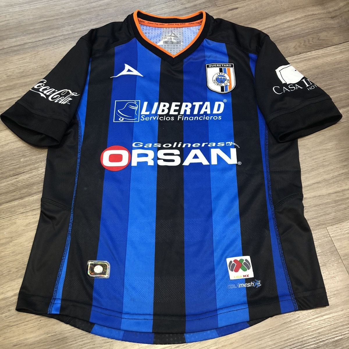 image of Bloke x Soccer Jersey Queretaro 13/14 Home Shirt in Black/Blue, Men's (Size Small)