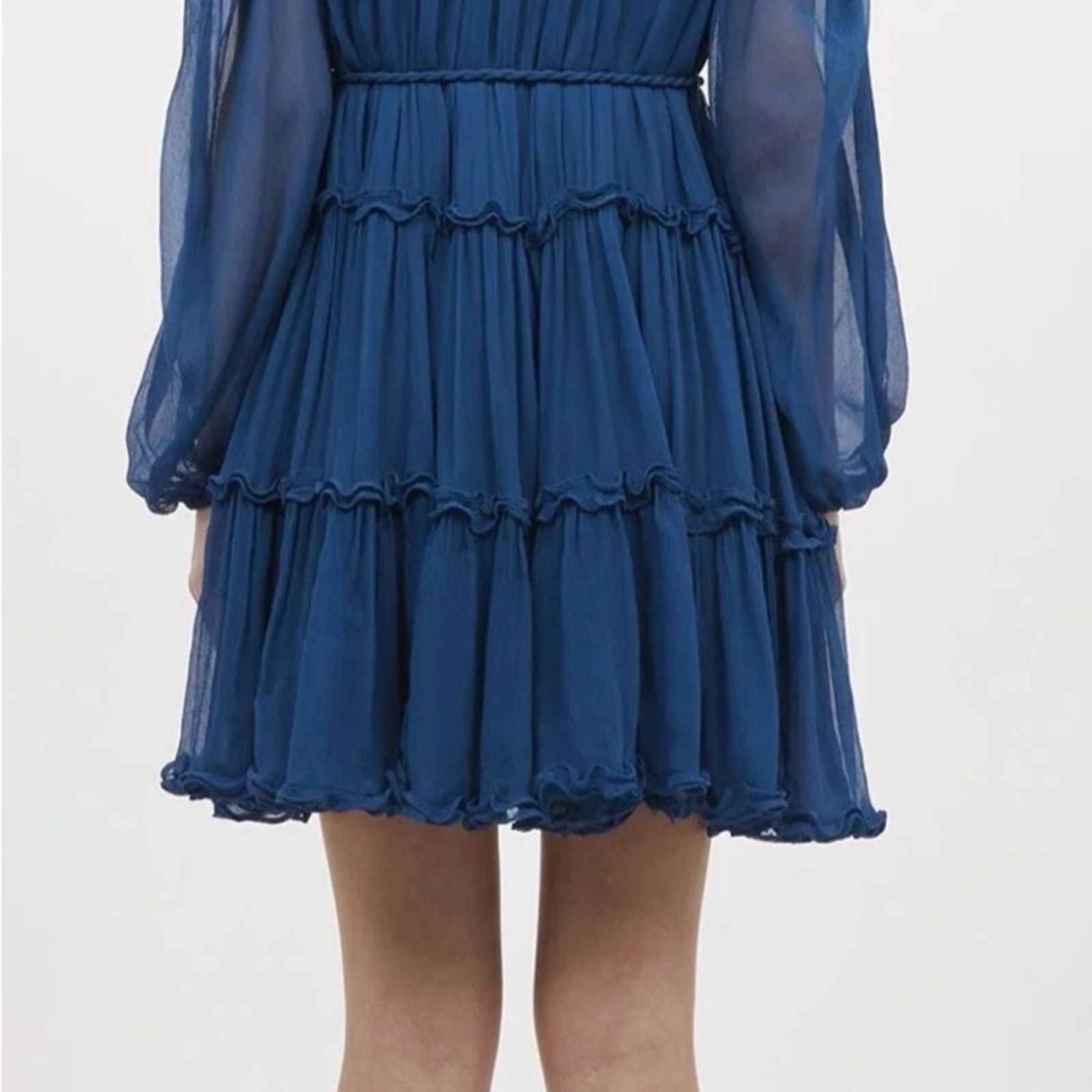 Ulla Johnson NWT! Ulla Johnson $690 Blue Chiffon Dress Size 4 Size S / US 4 / IT 40 - 3 Thumbnail