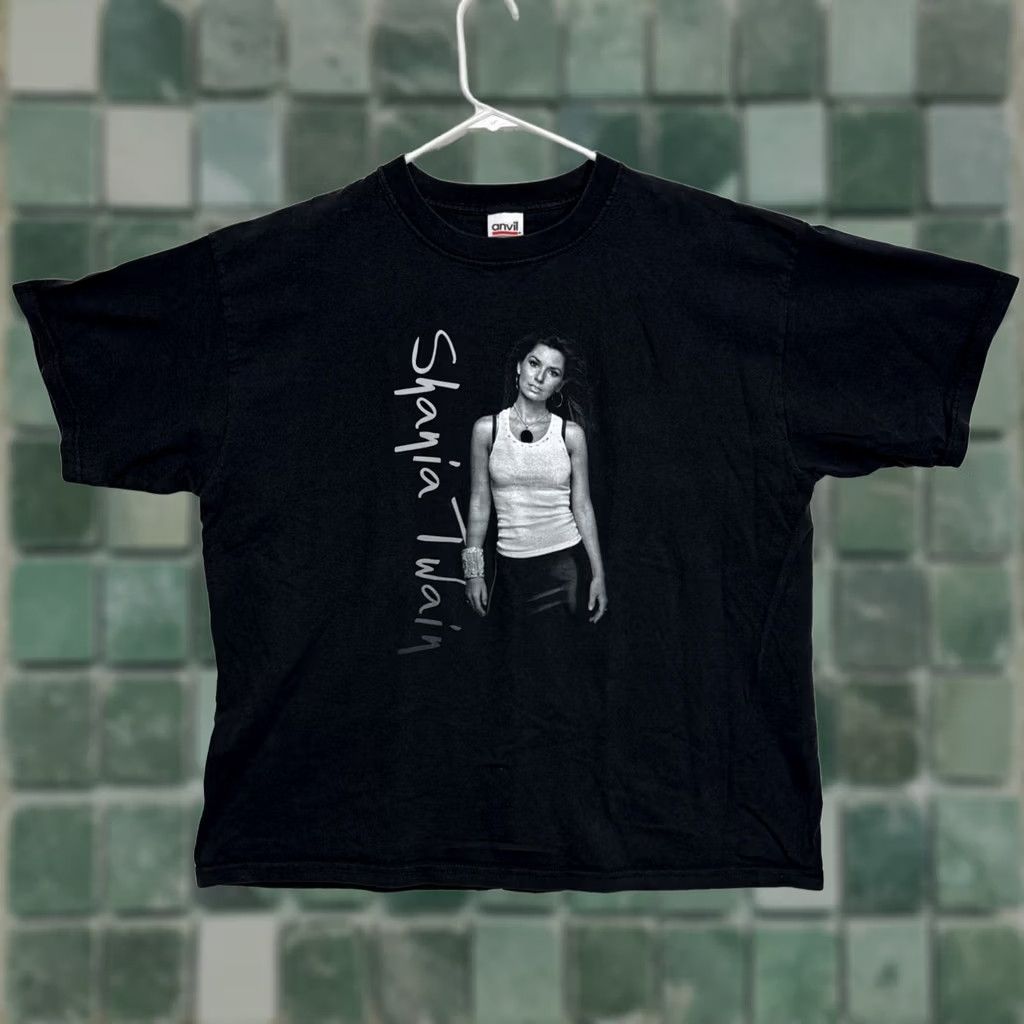 Anvil VINTAGE Shania Twain Shirt Mens L Black 2003 2004 Up Tour Concert Country 00s Shirt Mens L Black Shania Twain 90s Music Tour Vintage Shirt Size US L / EU 52-54 / 3 - 1 Thumbnail
