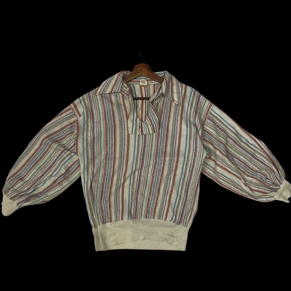 Japanese Brand Vintage 80s Unbranded Collared Sweatshirt Size L / US 10 / IT 46 - 1 Thumbnail