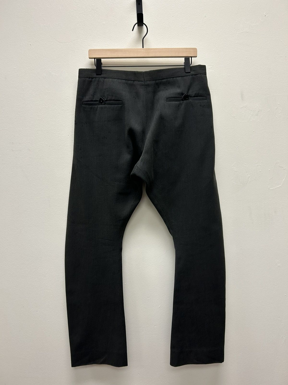 Carol Christian Poell 2007 J Leg Cut Distressed Cotton Wool Trousers Size US 32 / EU 48 - 6 Thumbnail