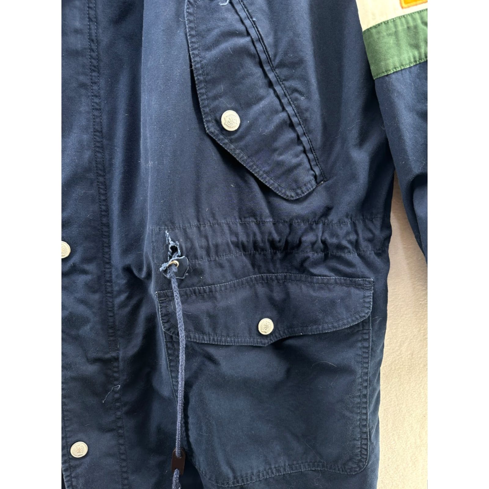 Tommy Hilfiger VINTAGE Tommy Hilfiger Athletics Coat Hooded Rain Jakcet Mens Medium Blue Size US M / EU 48-50 / 2 - 2 Thumbnail