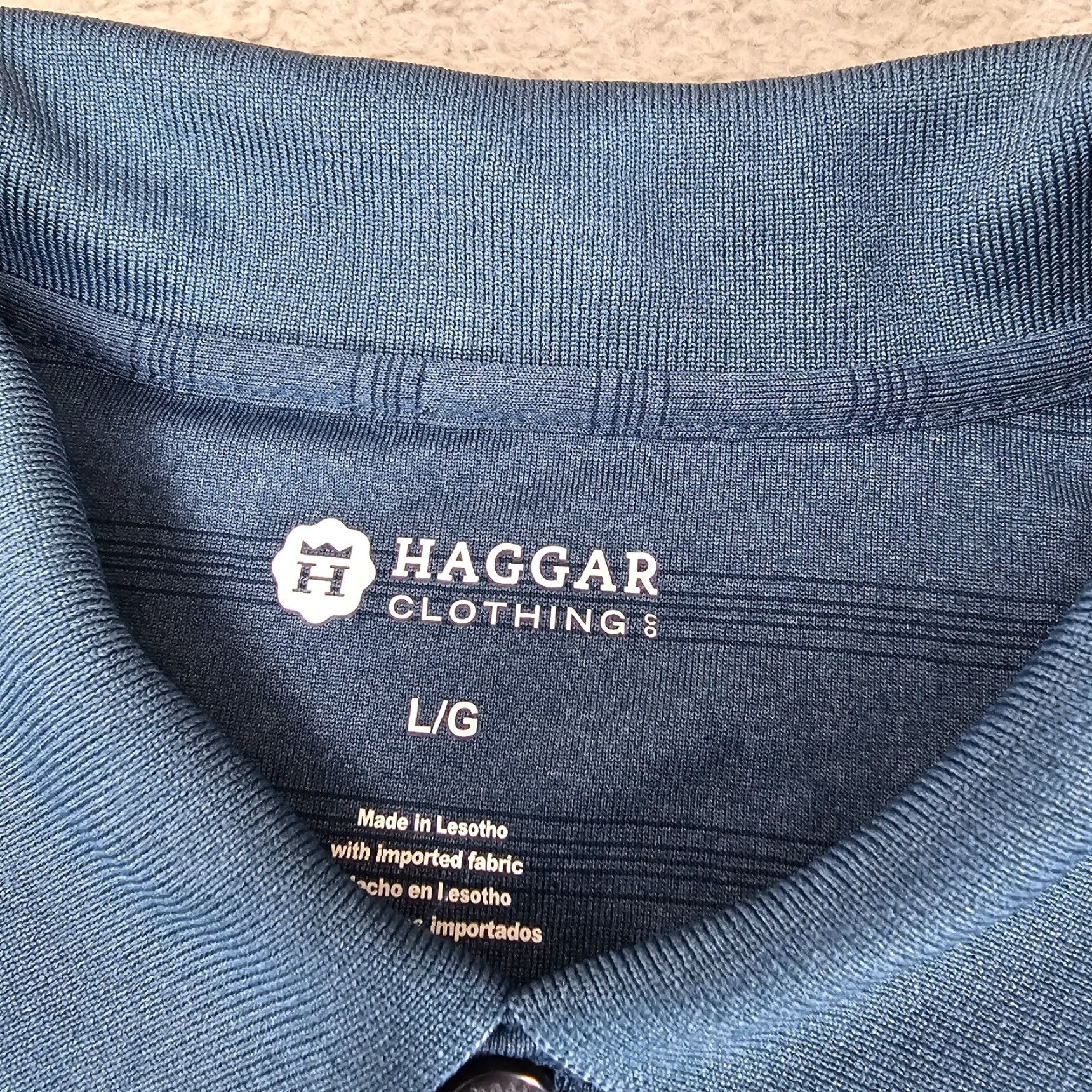 Haggar Haggar Polo Shirt Adult Large Heather Blue Performance Casual Golf Rugby Mens Size US L / EU 52-54 / 3 - 5 Thumbnail