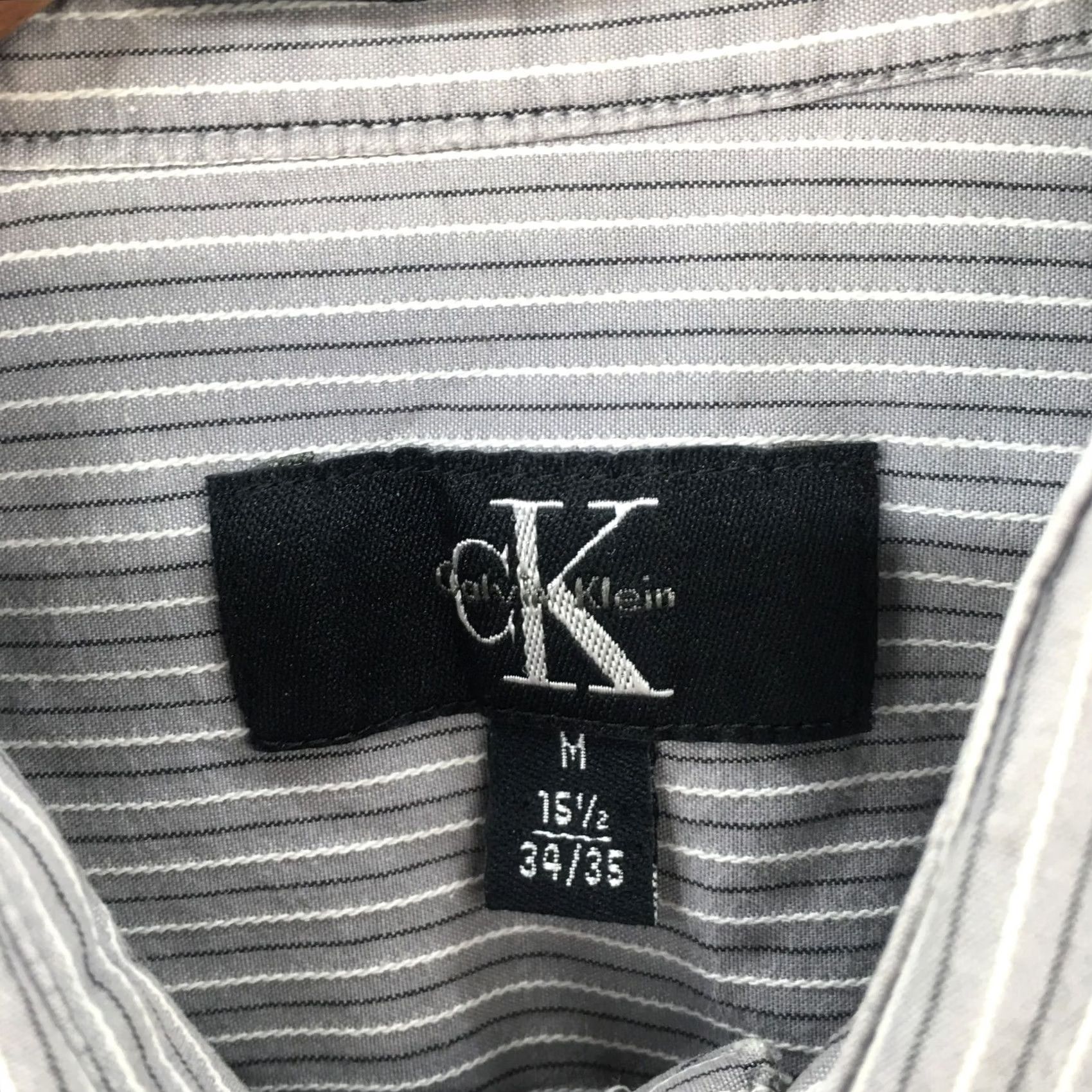Calvin Klein Calvin Klein Button Up Shirt Mens M Gray Cotton Long Sleeve Chest Pocket Stripe Shirt Size US M / EU 48-50 / 2 - 7 Thumbnail