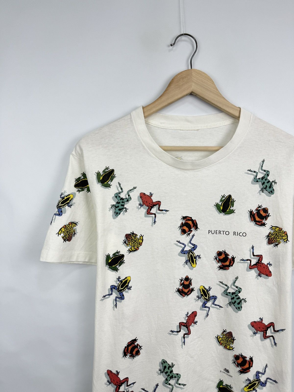 Hanes 🇵🇷🐸 Vintage 90s Dan Gilbert Poison Dart Frogs Puerto Rico Tee Size US M / EU 48-50 / 2 - 2 Thumbnail