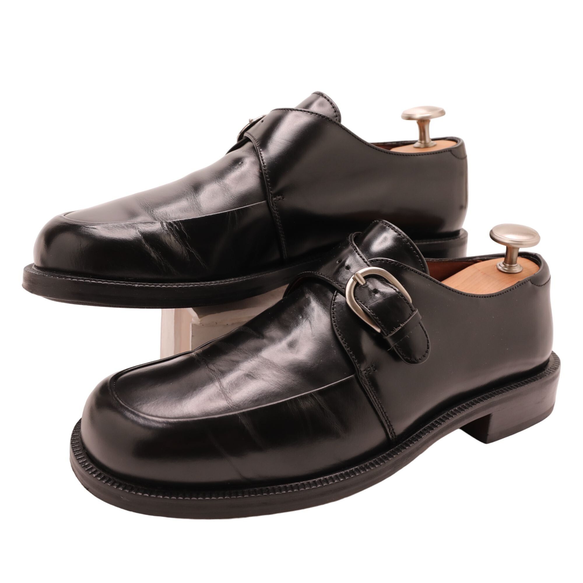 Cole Haan Cole Haan Mens 10D Black Leather Monk Strap Loafers Buckle Size US 10 / EU 43 - 9 Thumbnail