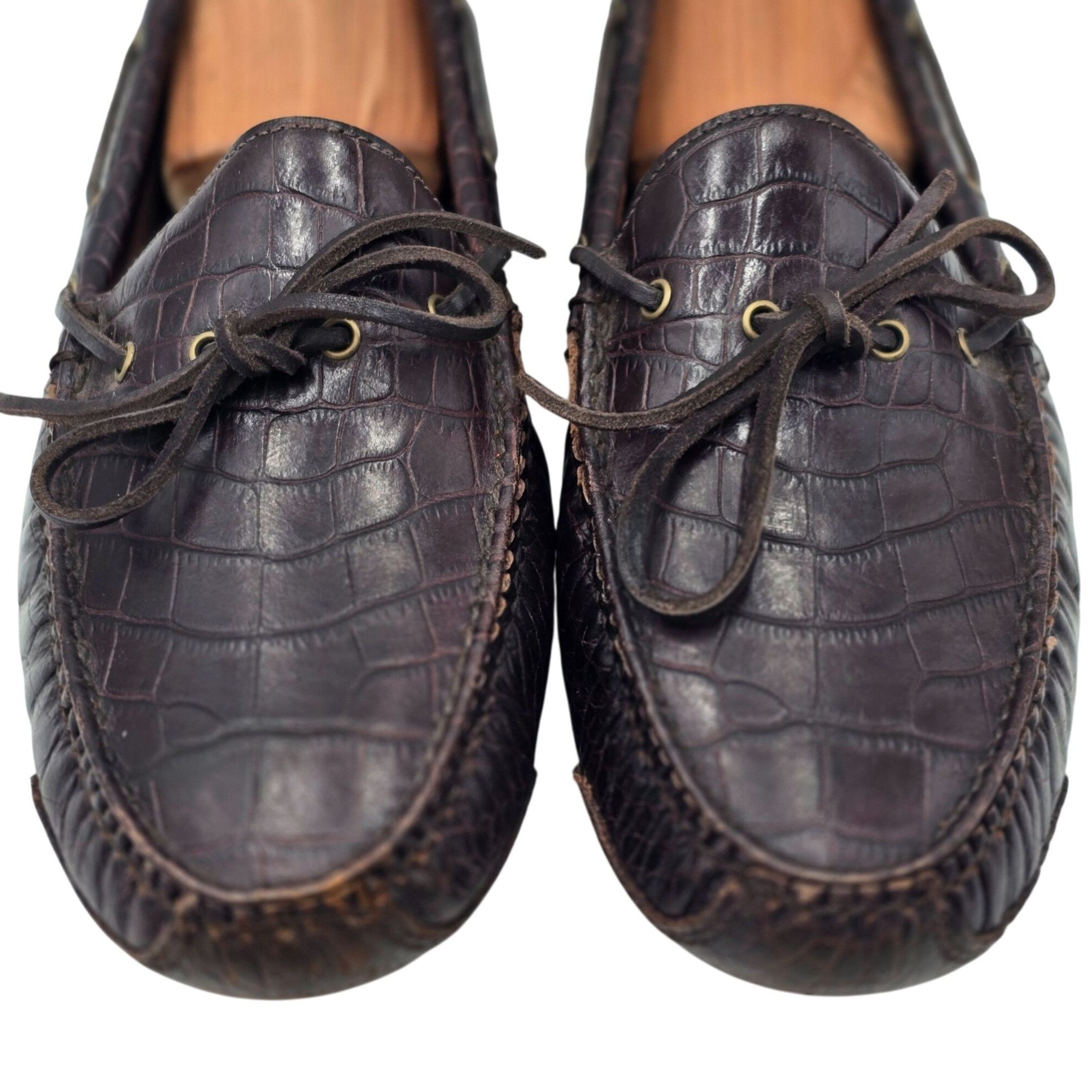 Cole Haan Cole Haan Men's 12D Brown Crocodile Embossed Leather Dress Size US 12 / EU 45 - 2 Thumbnail