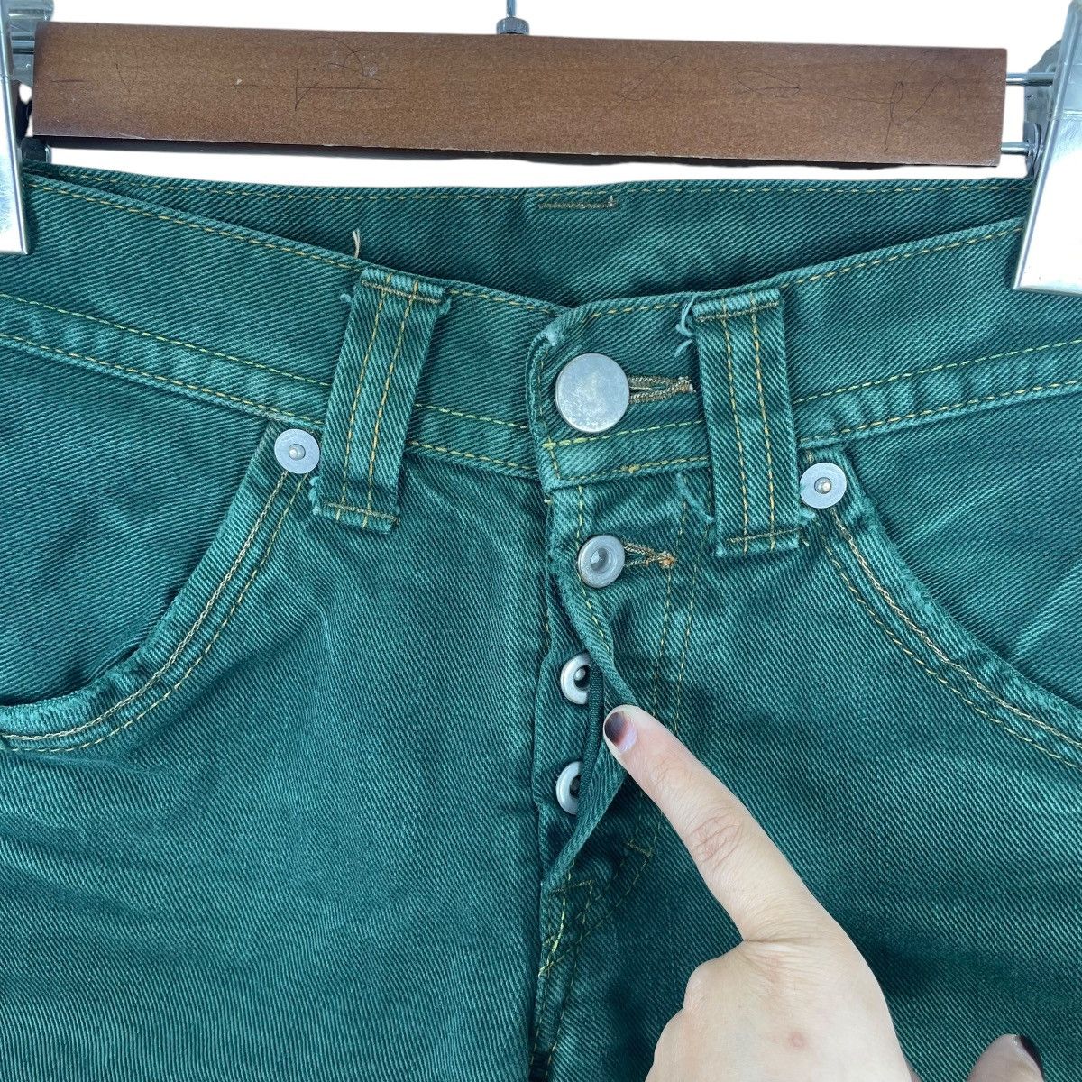 Japanese Brand Domingo Japan Green Denim Jeans Pants Size US 28 / EU 44 - 4 Thumbnail