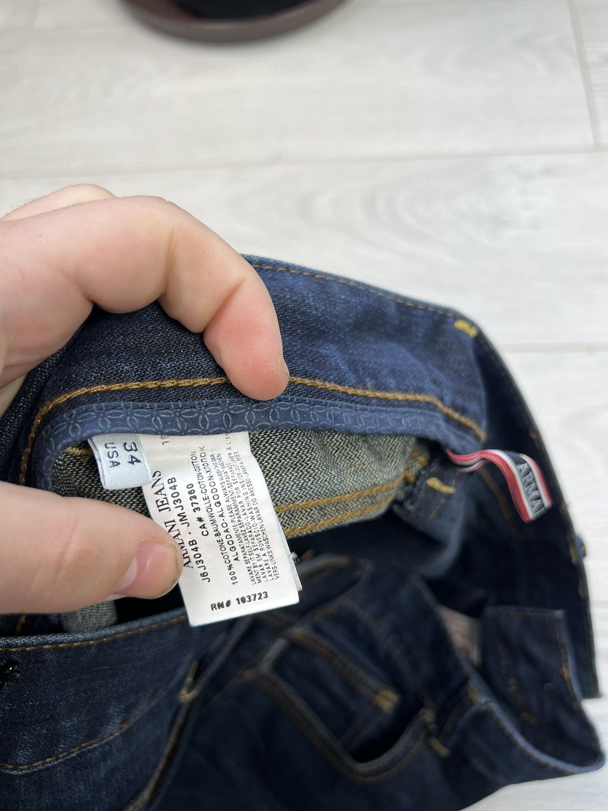 Armani × Vintage Vintage Y2K Armani Jeans Washed denim pants Size US 34 / EU 50 - 7 Thumbnail