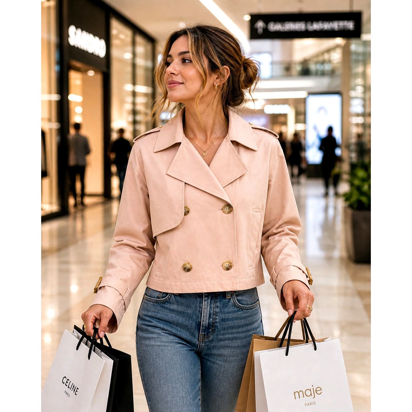 Other Elodie Eleanor Cropped Buckle Cuff Trench Coat Baby Pink M Size M / US 6-8 / IT 42-44 - 1 Thumbnail