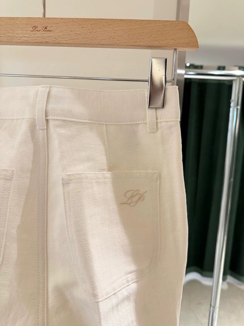 Loro Piana LORO PIANA Ladies linen cotton straight flared trousers Size 26" / US 2 / IT 38 - 6 Thumbnail
