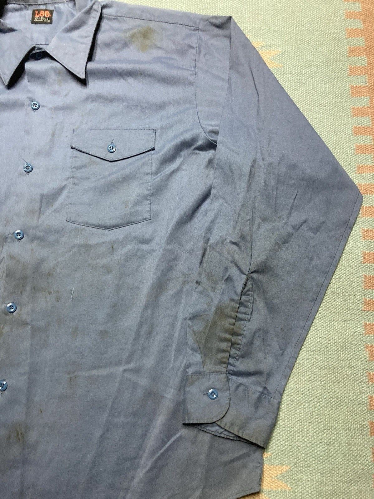 Lee × Vintage Vintage 70s work shirt lee workwear worn stained men’s large Size US L / EU 52-54 / 3 - 3 Thumbnail