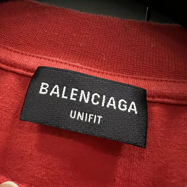 Balenciaga Balenciaga Red Side Stripe Logo Short Sleeve Size US M / EU 48-50 / 2 - 3 Thumbnail