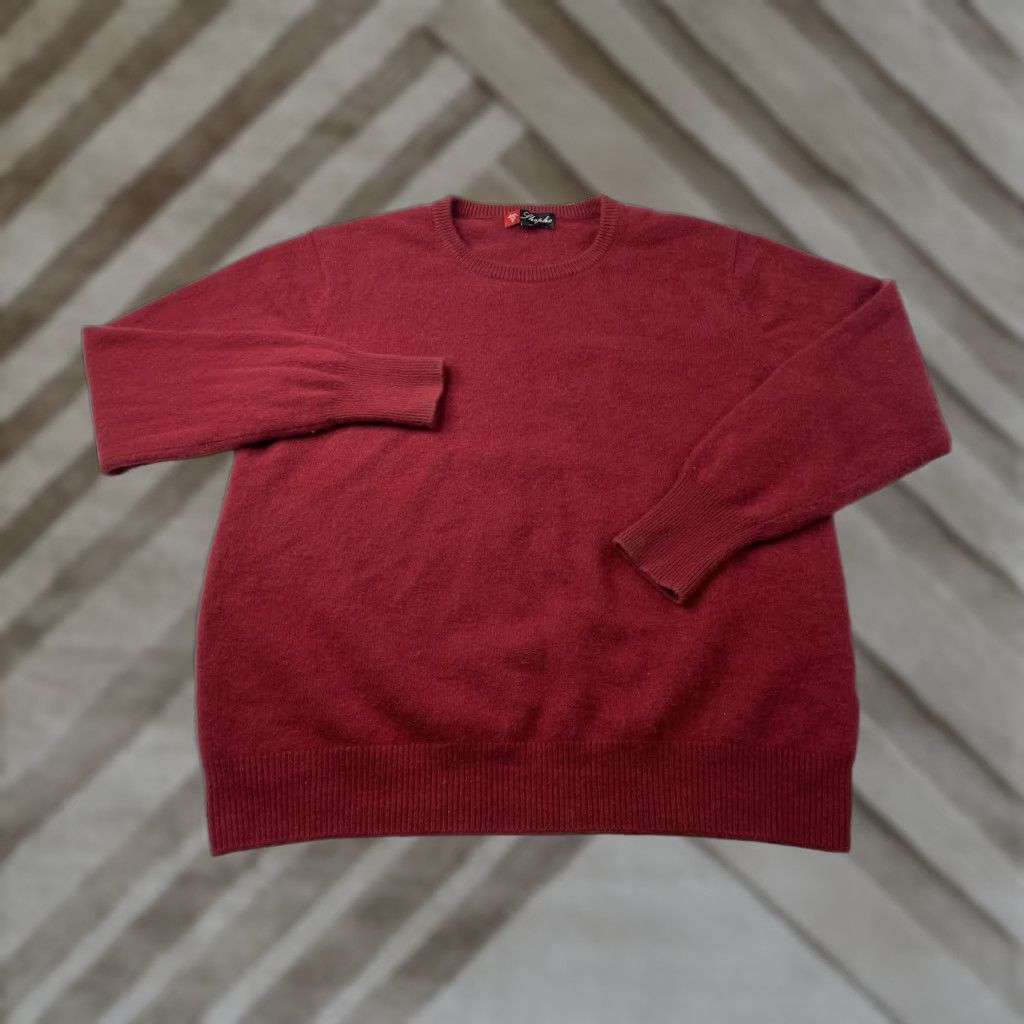 Vintage Shephe 100% Cashmere Pullover Crewneck Sweater Red Mens 2XL Size US XXL / EU 58 / 5 - 1 Thumbnail