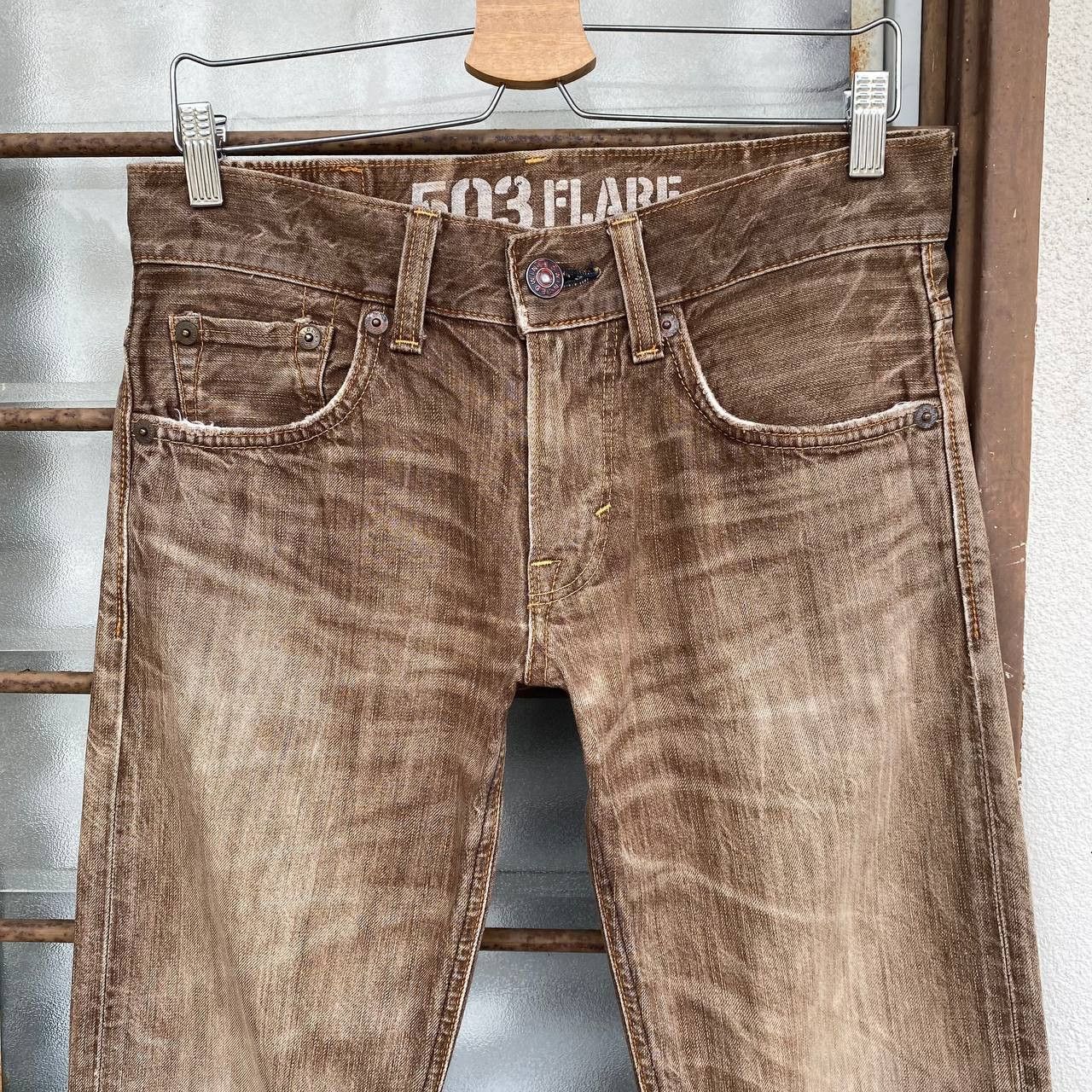 Edwin × Vintage FLARED VINTAGE EDWIN BLUETRIP JAPAN BROWNCLAWMARK DISTRESSED Size US 28 / EU 44 - 5 Thumbnail