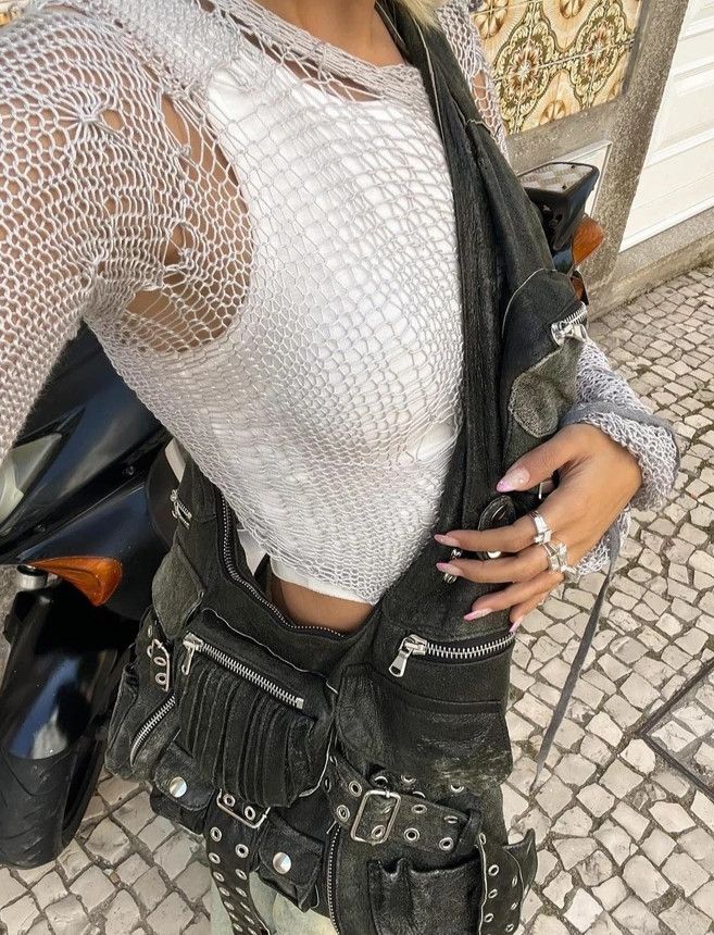 Vintage Punk Soft Leather Messenger Crossbody Bag