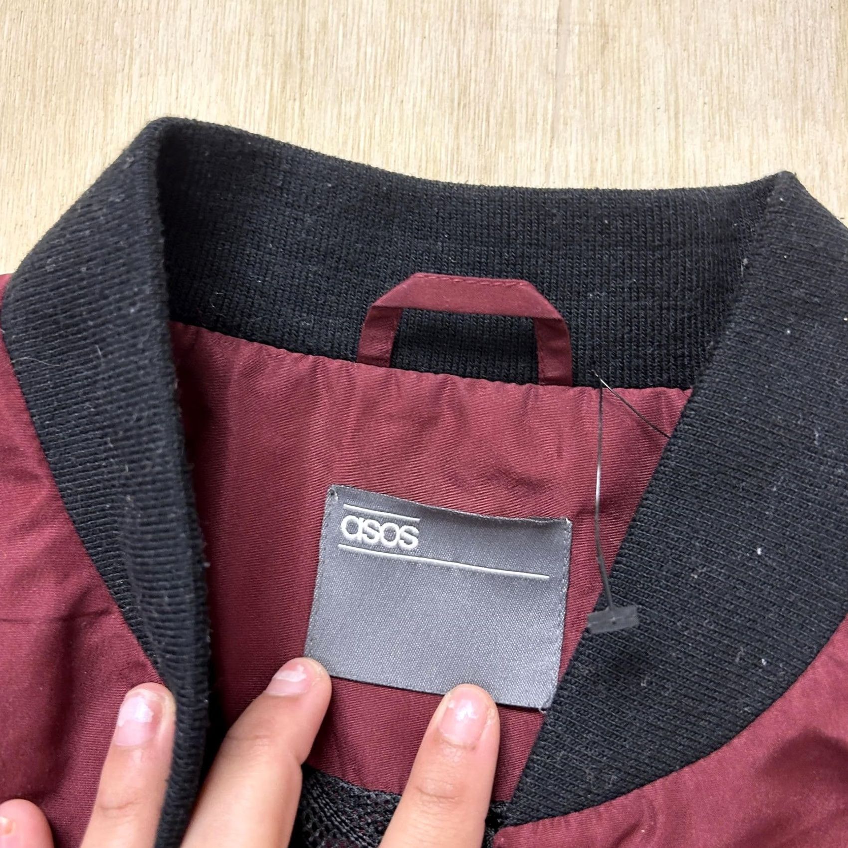 Asos ASOS Jacket Mens Large Red Bomber Full Zip Lined Pocket Lightweight Polyester Size US L / EU 52-54 / 3 - 4 Thumbnail