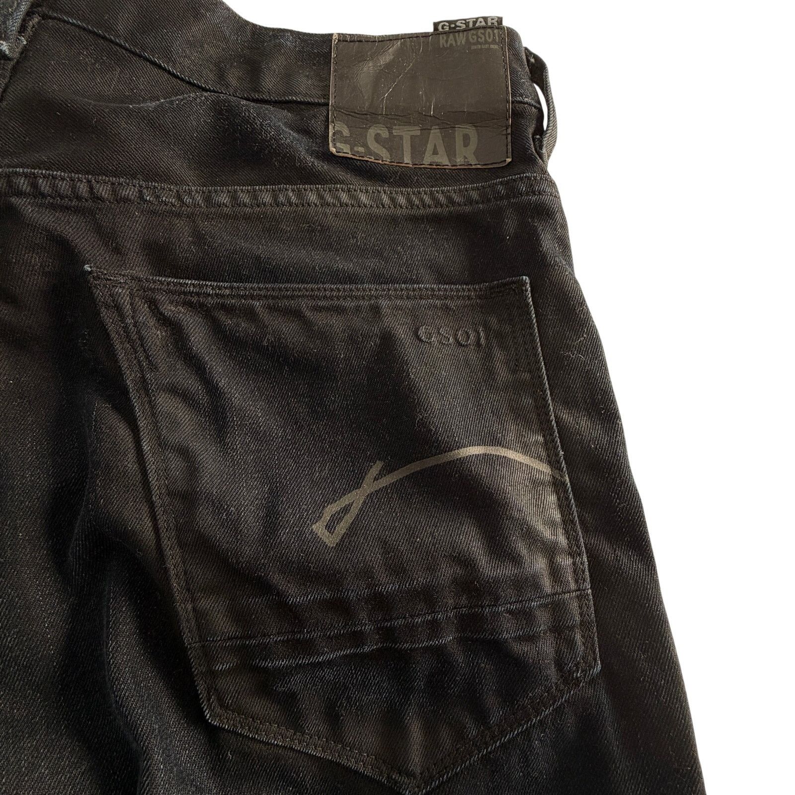 G-Star GStar GS01 Morris Low Straight Raw Denim Black Jeans 36x32 Size US 36 / EU 52 - 4 Thumbnail