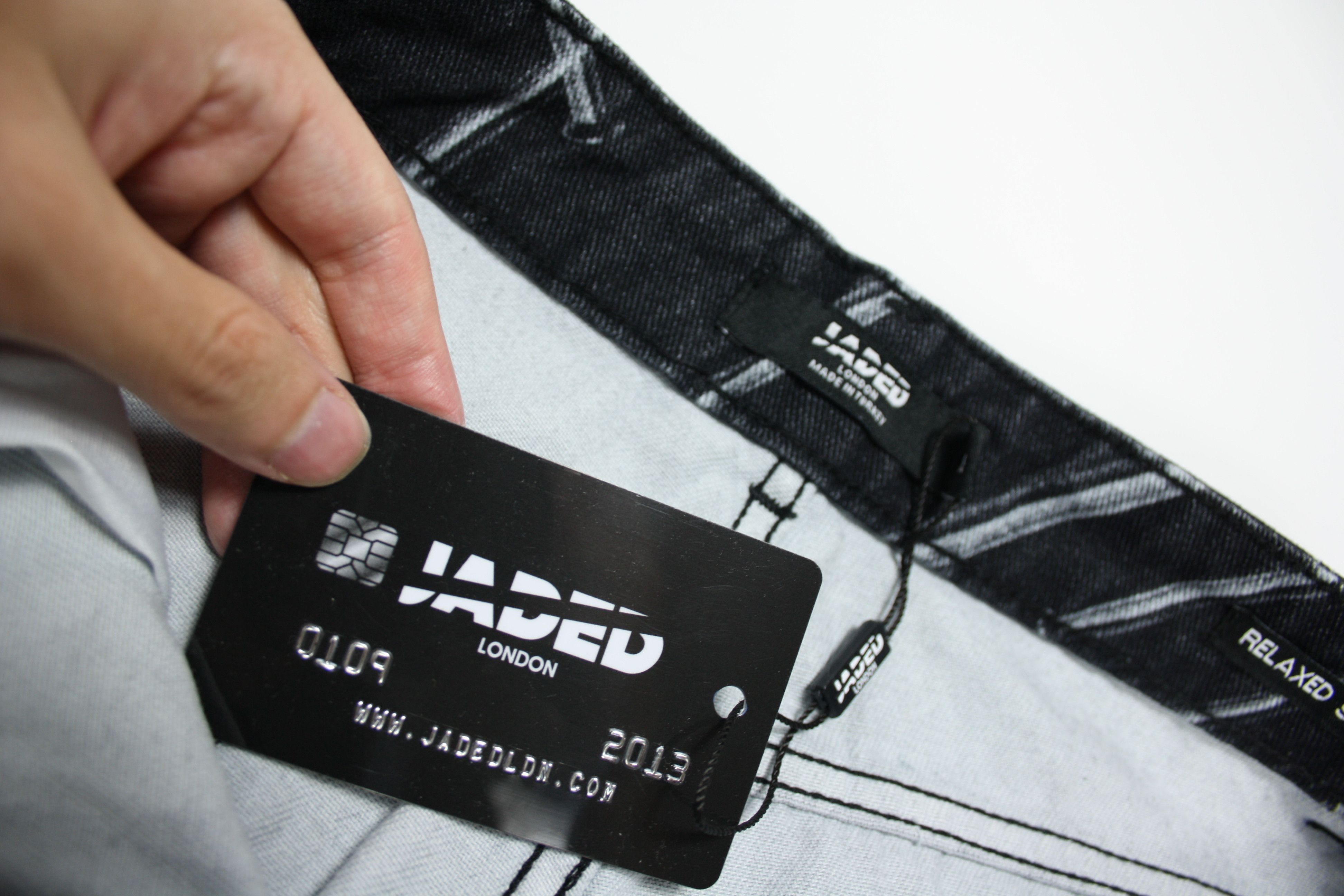 Jaded London NWT Jaded London Nail Print Relaxed Straight Fit Jeans Size US 29 - 7 Thumbnail