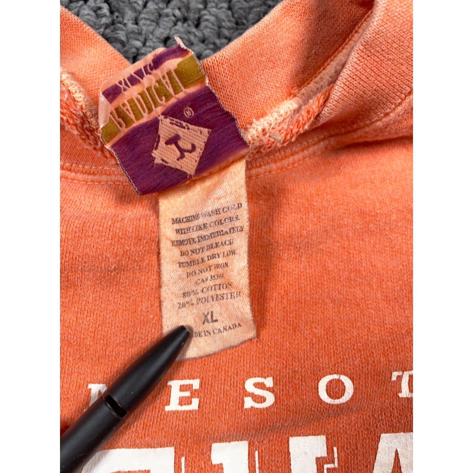 Vintage Radical Minnesota Lifeguard Pigment Dyed Sweatshirt Adult XL Orange Crewneck Tag Size US XL / EU 56 / 4 - 4 Thumbnail