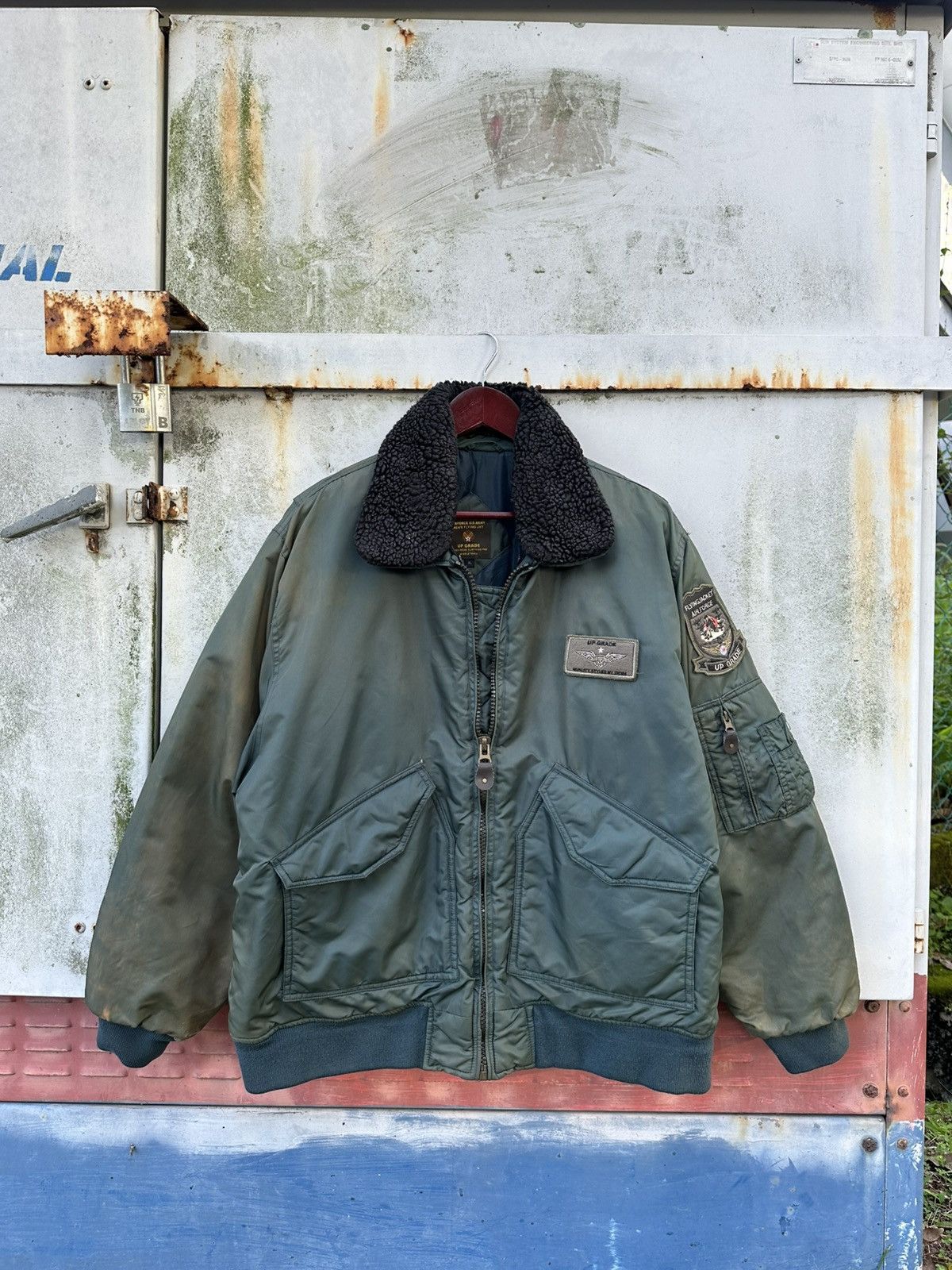 Vintage 🪖Vintage Faded US ARMY MEN’S Flying Bomber Jacket Size US XL / EU 56 / 4 - 4 Thumbnail