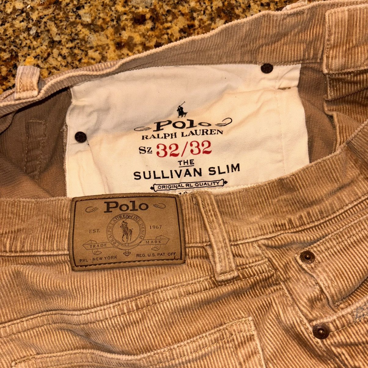Polo Ralph Lauren Polo Ralph Lauren Sullivan Slim Corduroy Pants 32x32 – Tan Size US 32 / EU 48 - 3 Thumbnail