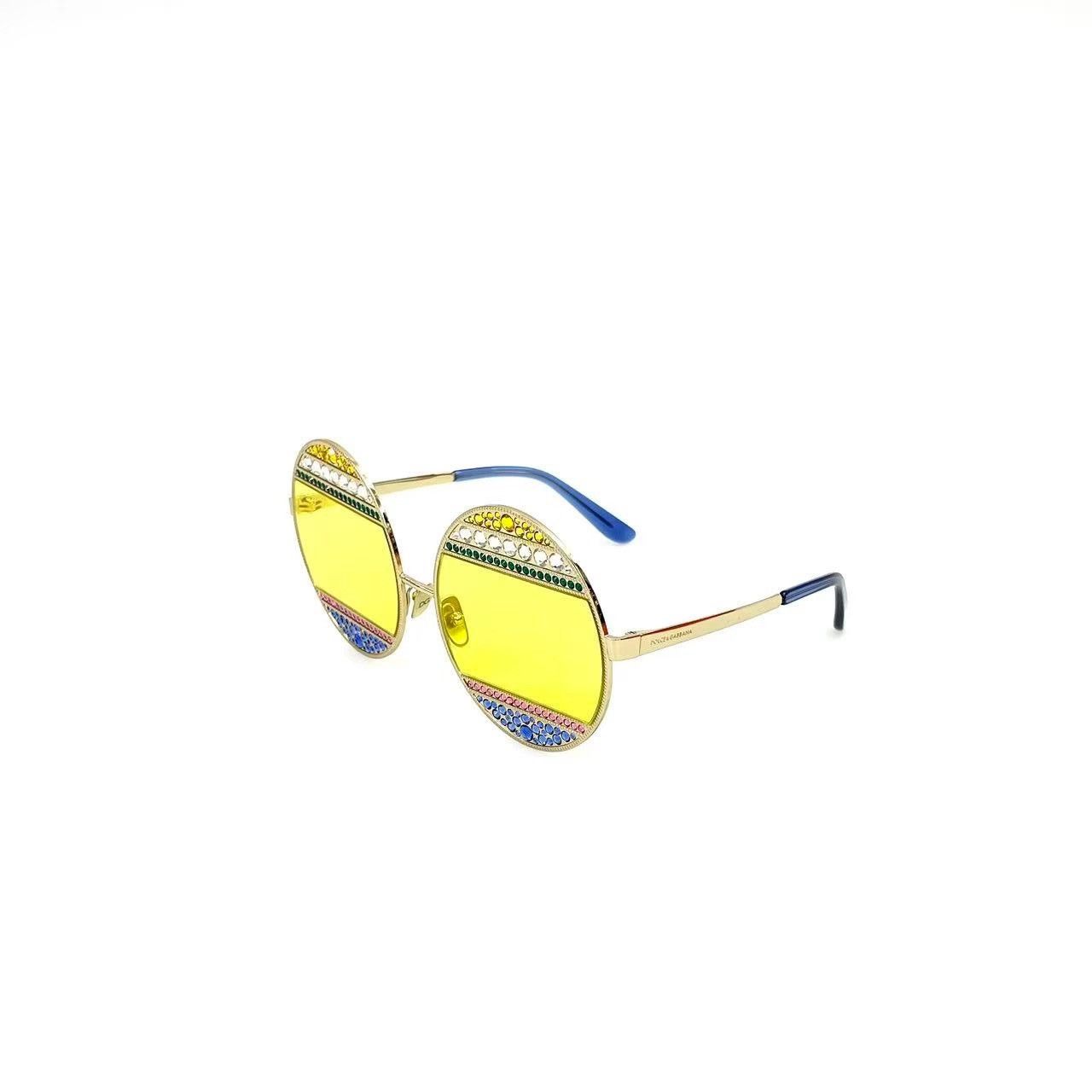 Dolce & Gabbana Dolce & Gabbana DG2209B gold oval metal sunglasses Size ONE SIZE - 1 Thumbnail