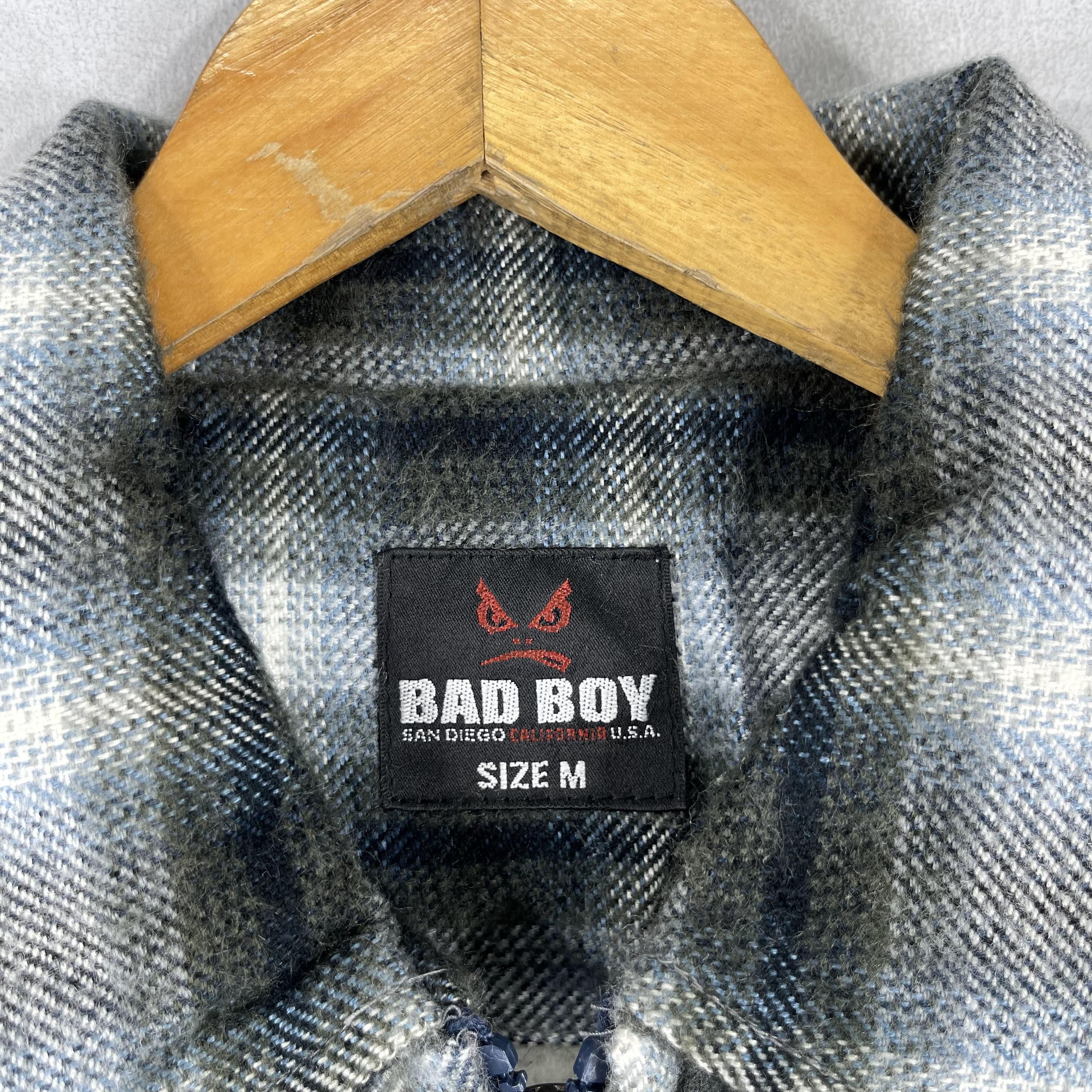 Japanese Brand Vintage BAD BOY Sherpa Blanket Lined Checkered Jacket Size US M / EU 48-50 / 2 - 6 Thumbnail