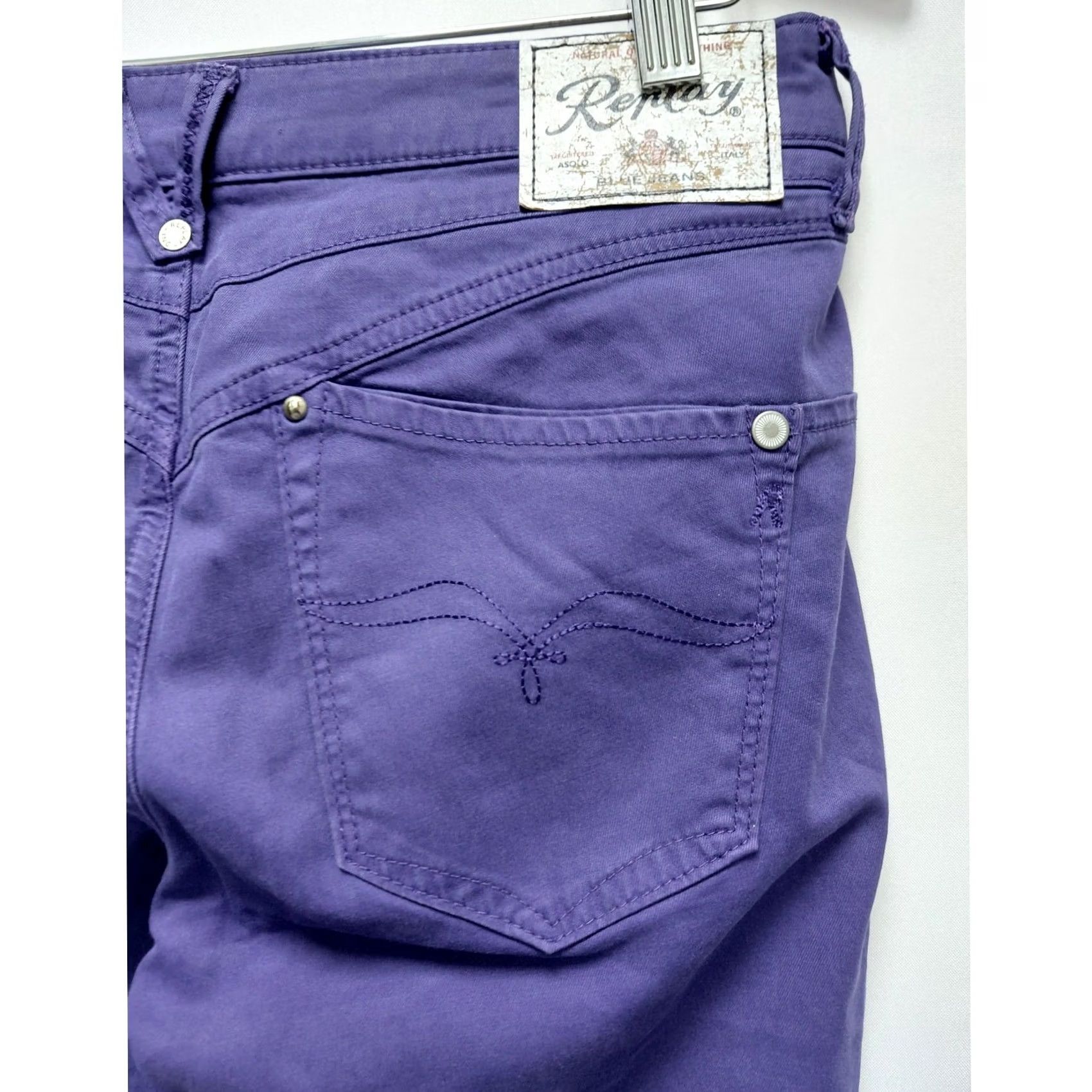 Replay Replay Jeans Purple Solid Denim Size 28 Made in Italy Women Size 28" / US 6 / IT 42 - 4 Thumbnail