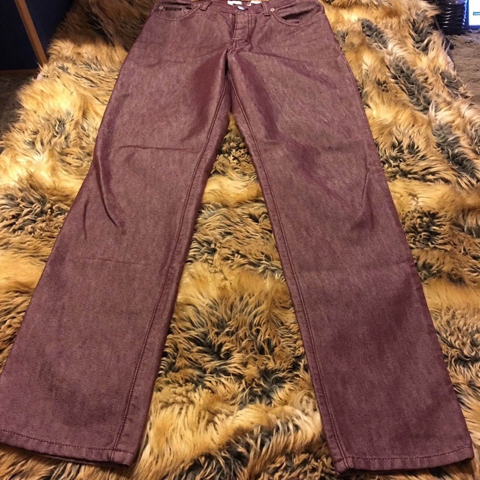 Calvin Klein Calvin Klein metallic burgundy jeans size 8 Size 30" / US 8 / IT 44 - 3 Thumbnail