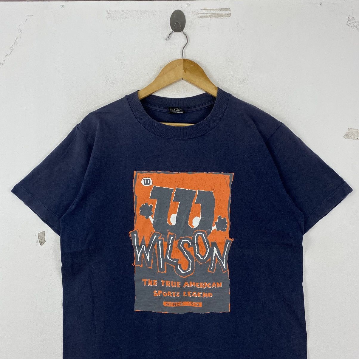 Vintage Vintage Wilson Hit Union Japan T-Shirt Size L 90s Navy Blue Size US L / EU 52-54 / 3 - 3 Thumbnail