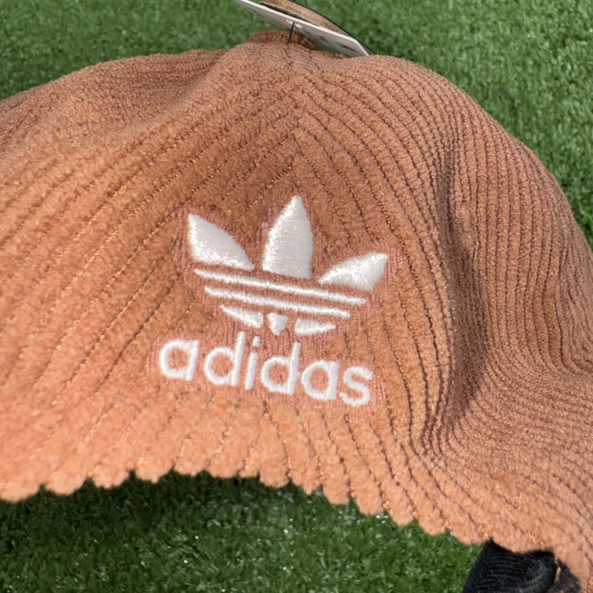 Adidas × Vintage Adidas “Preloved Brown” Corduroy Adjustable Strapback Hat Size ONE SIZE - 5 Thumbnail