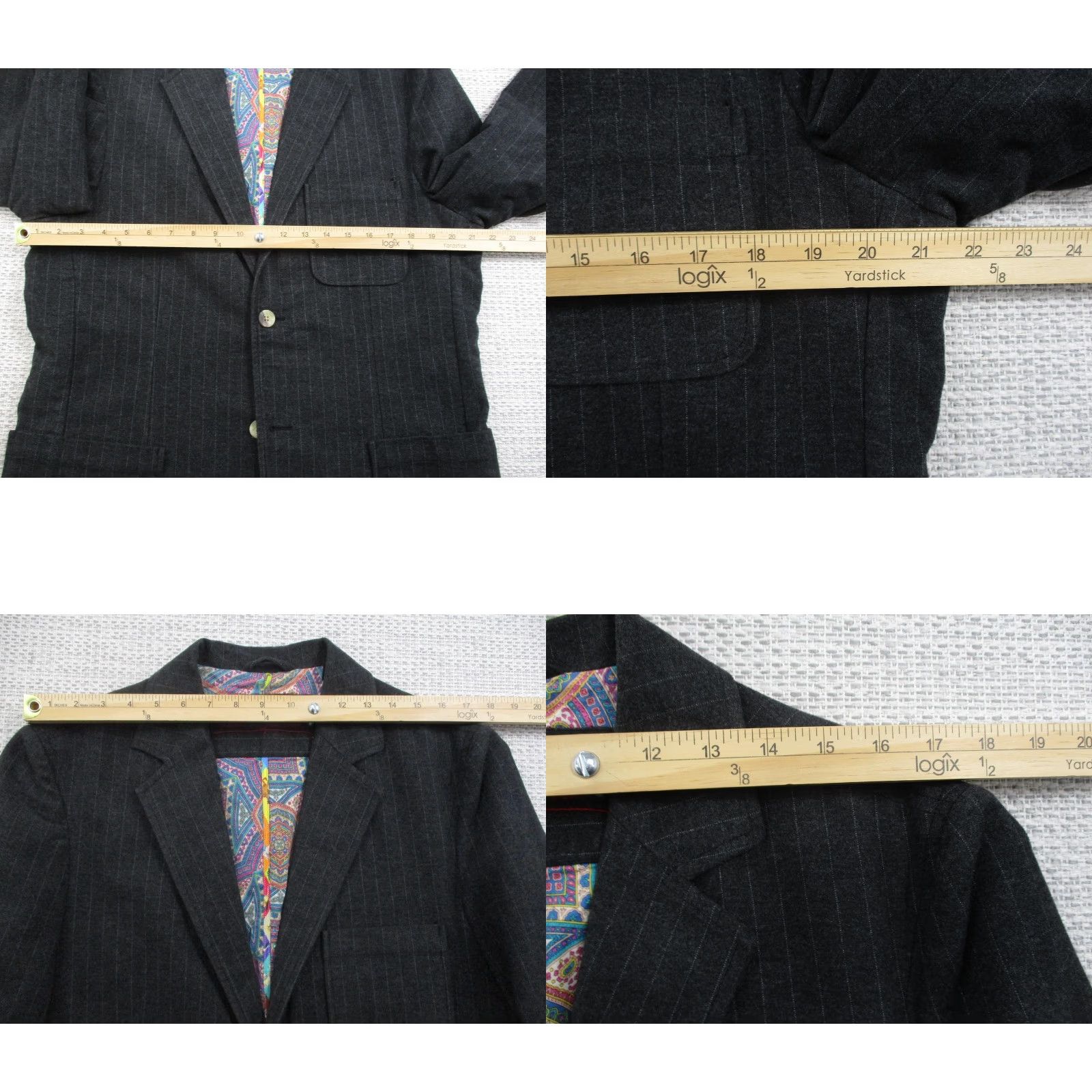 Robert Graham Robert Graham Blazer Mens Large Pinstripe Wool Blend Sport Coat Jacket Lined Size 42R - 9 Thumbnail