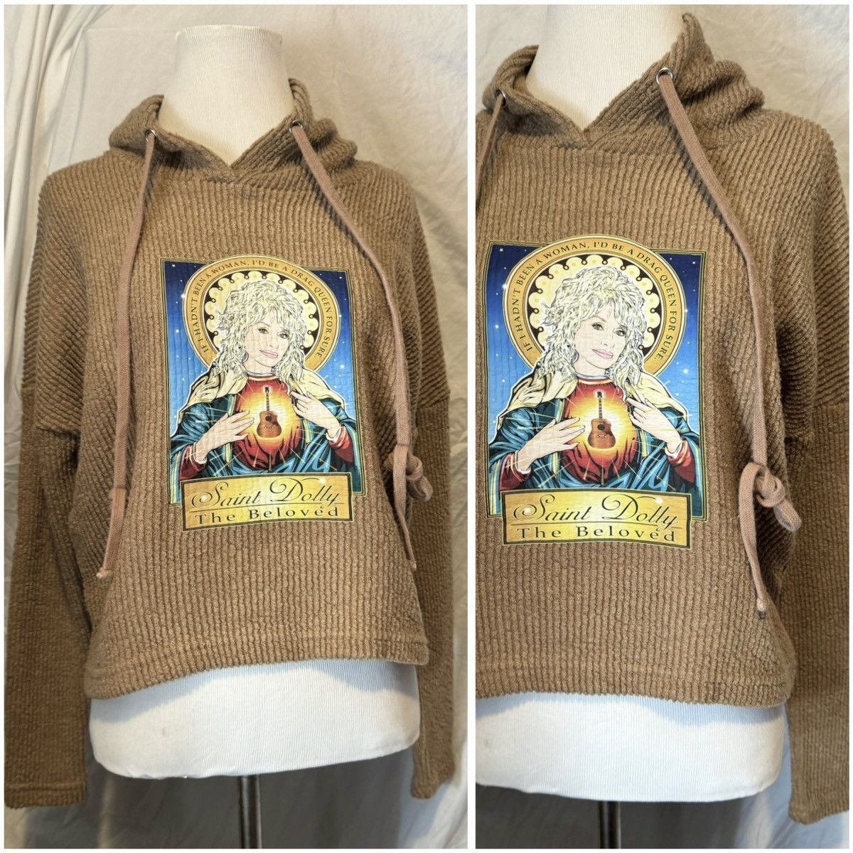 Other Saint Dolly, Beloved, Custom, Khaki Tan, Hooded Knit Sweater Size XS / US 0-2 / IT 36-38 - 3 Thumbnail