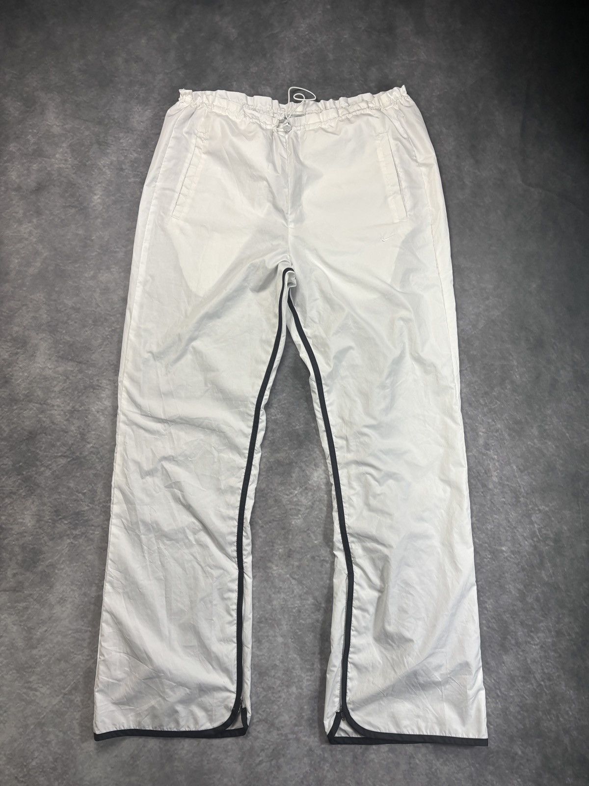 Nike × Vintage 2000s Nike Track Pants Vintage Nike Lined Nylon Flare Loose Size 32" / US 10 / IT 46 - 2 Thumbnail