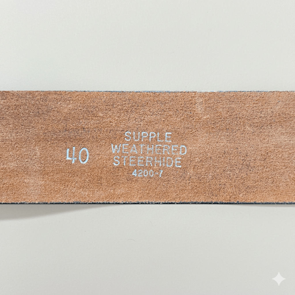 Other Belt 38-40" Heavyweight Steerhide Leather Bulky Strong Brass Size 40 - 9 Thumbnail