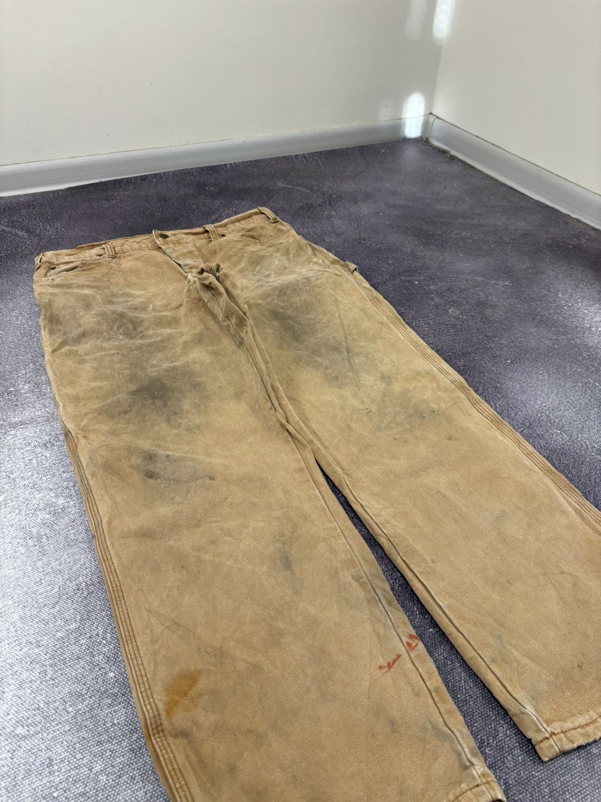 Dickies Vintage Dickies USA Work Carpenter Mustard Hype Baggy Pants Size US 36 / EU 52 - 10 Thumbnail