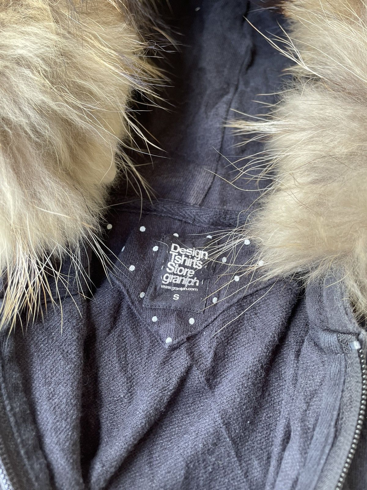 Le Grande Bleu (L.G.B.) Japanese Brand Polkadot Art Faux Fur Hoodie LGB Style Size US S / EU 44-46 / 1 - 8 Thumbnail