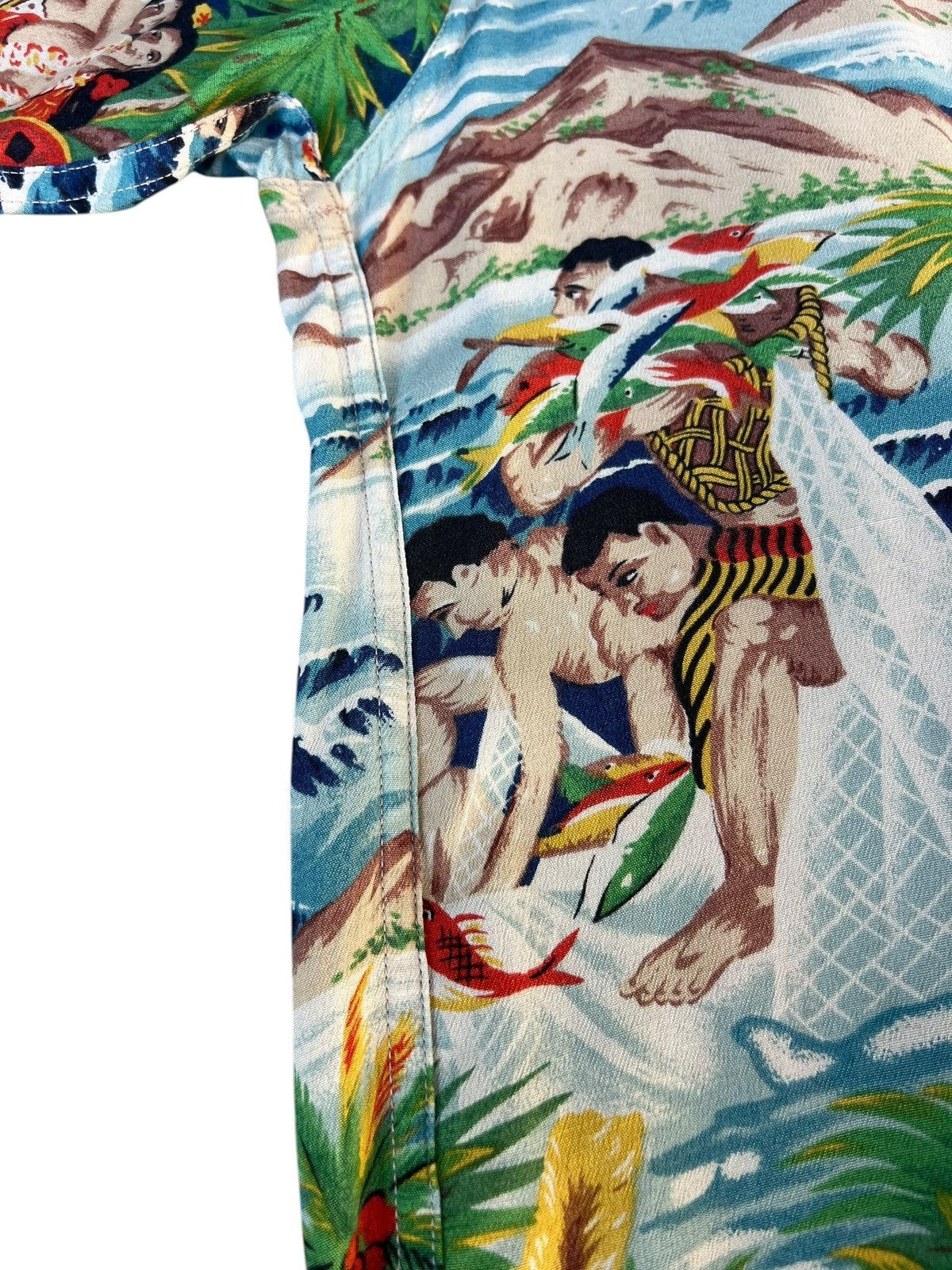 Sun Surf VTG Sun Surf Hula Girls Fisherman Crepe Rayon Hawaiian Shirt Size US M / EU 48-50 / 2 - 9 Thumbnail