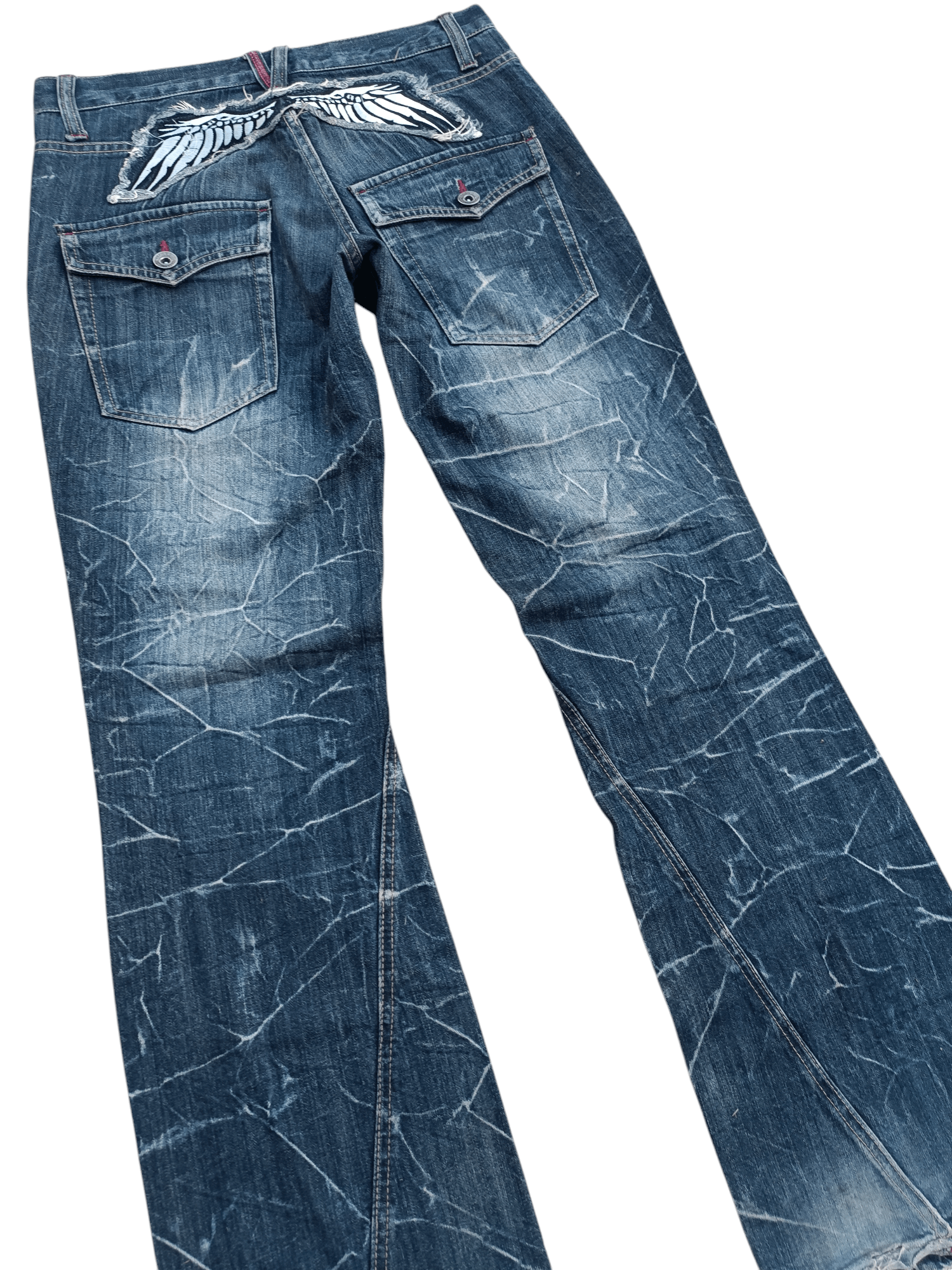 Japanese Brand 🔥 FLARED Nylaus Whiskers Embroidered Angel Style Size US 30 / EU 46 - 7 Thumbnail