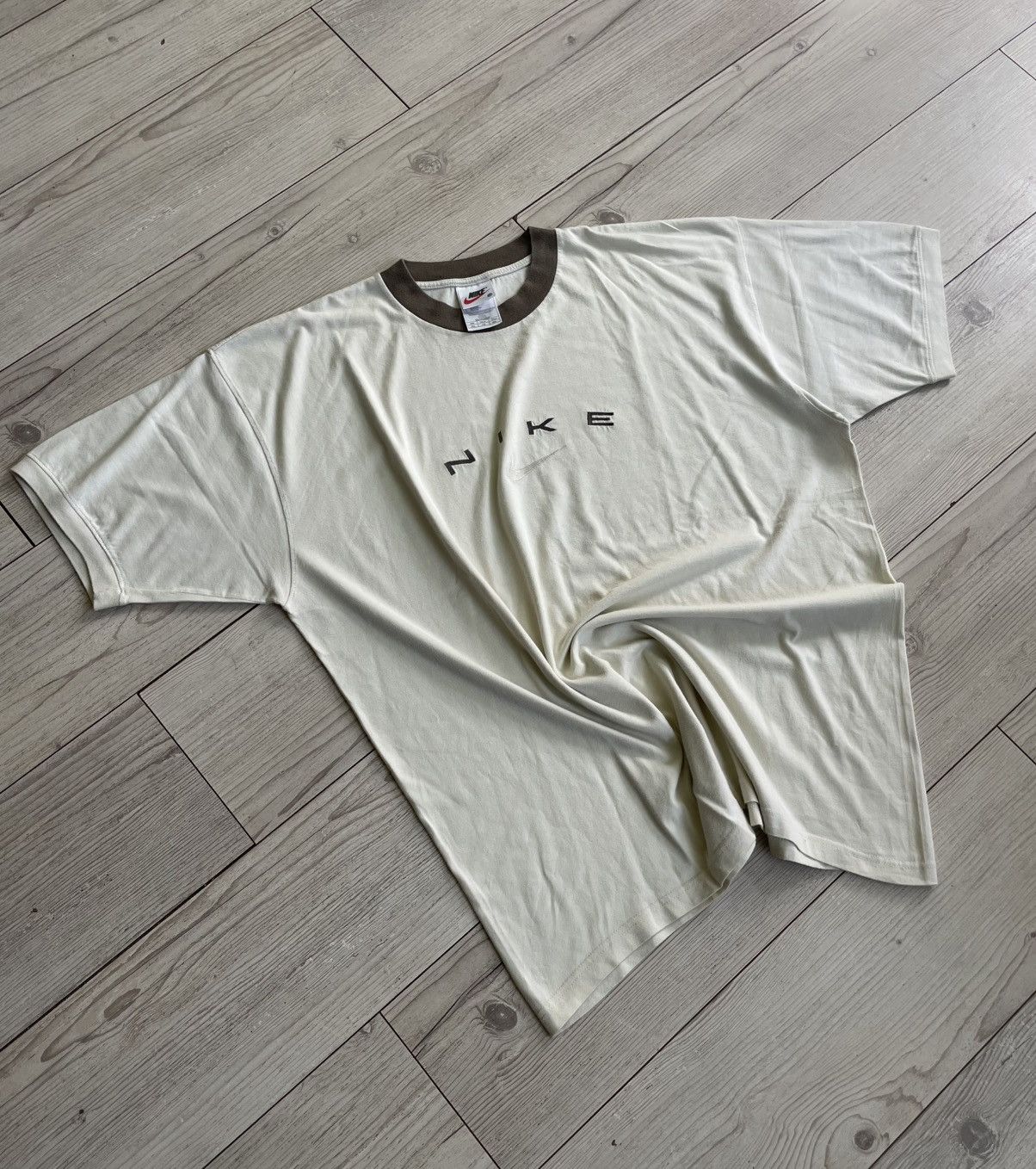 Nike × Vintage Vintage Nike T Shirt Big Swoosh 90s Central Logo Y2K Size US XXL / EU 58 / 5 - 4 Thumbnail