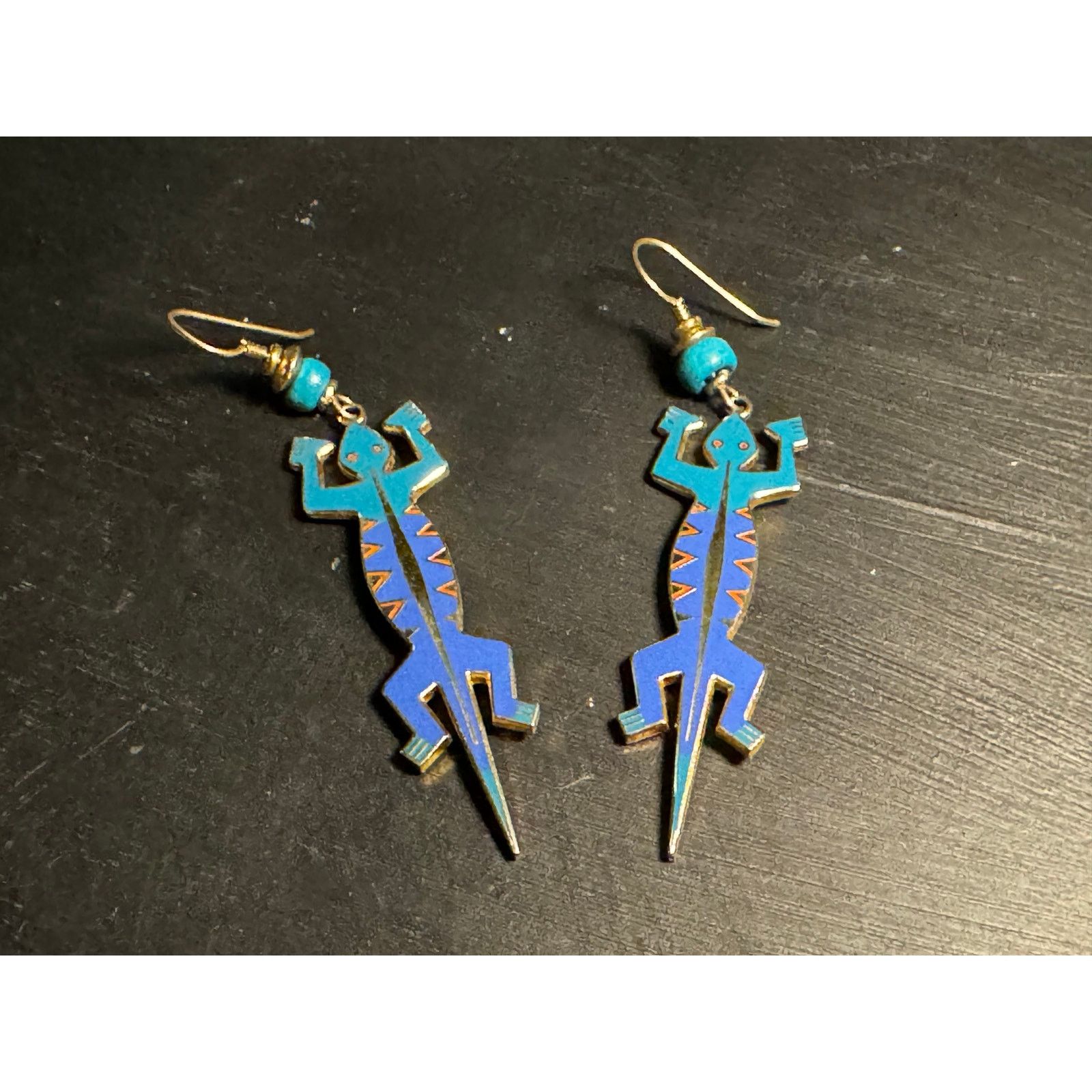 Other Laurel Burch Gecko Lizardo 3in Dangle Earrings Vintage Size ONE SIZE - 1 Thumbnail