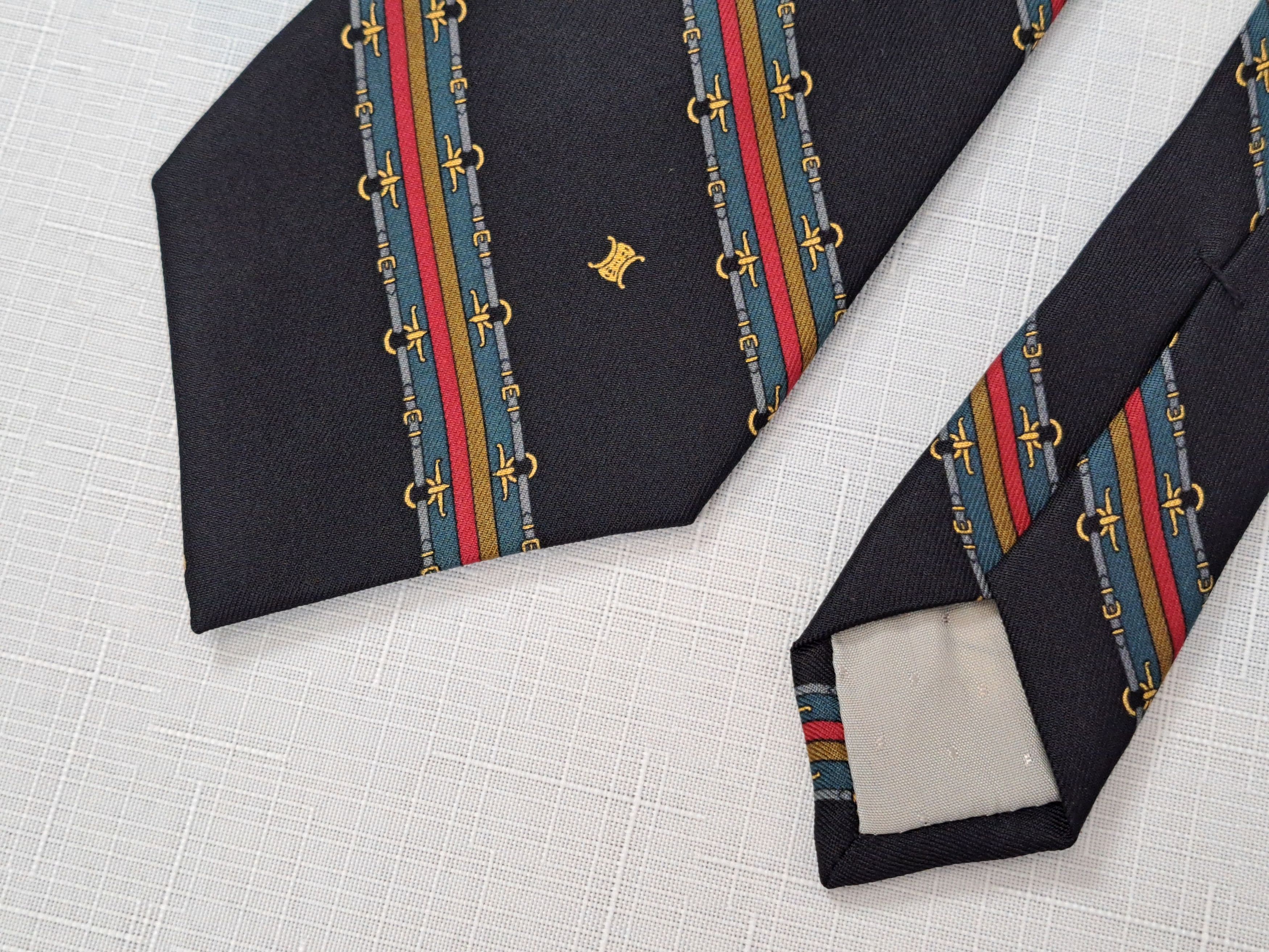 Celine × Vintage CELINE vintage silk tie. Made in Spain. Size ONE SIZE - 9 Thumbnail