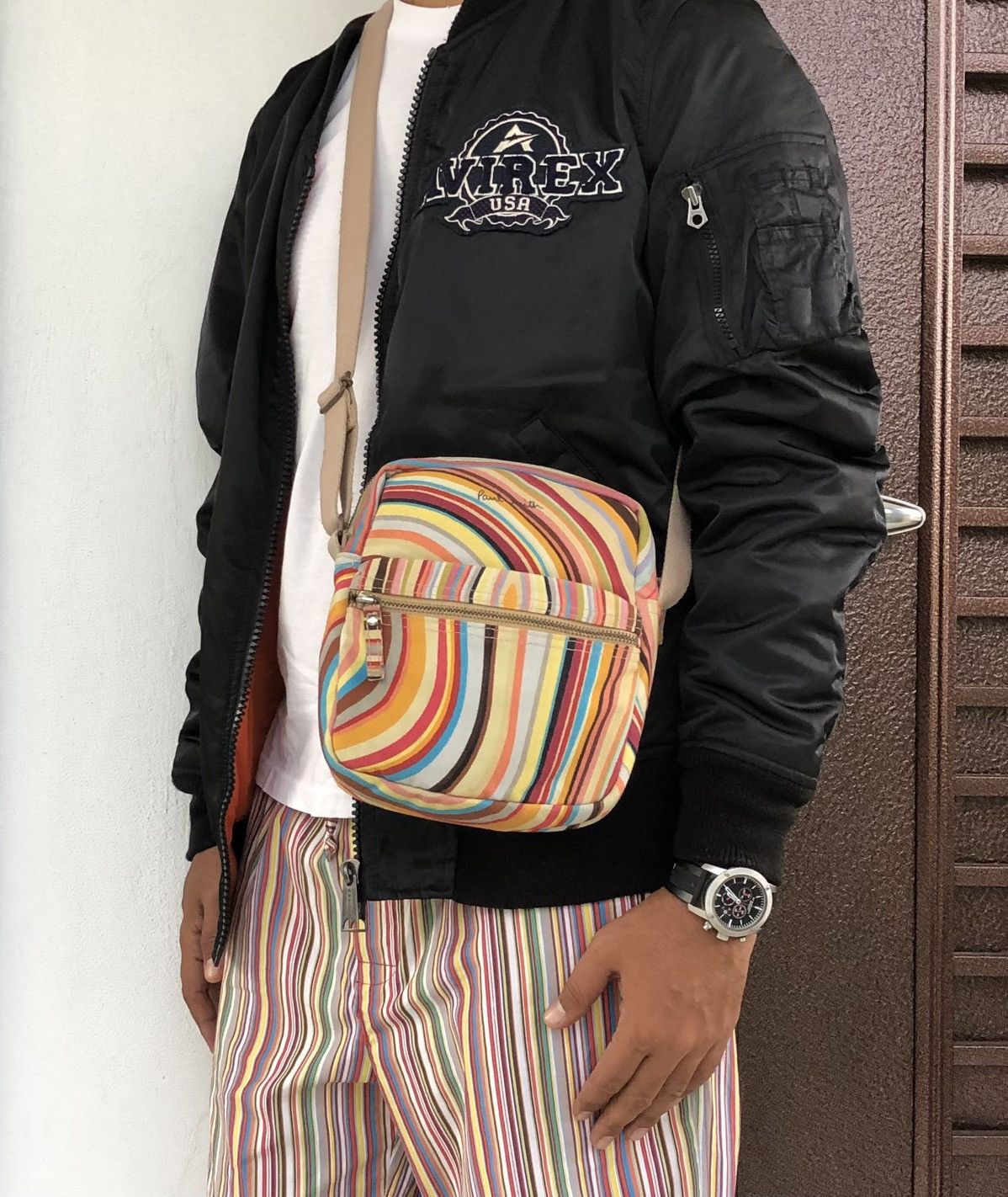 Paul Smith Paul Smith Multicolour-stripe Canvas Shoulder Bag Size ONE SIZE - 2 Thumbnail