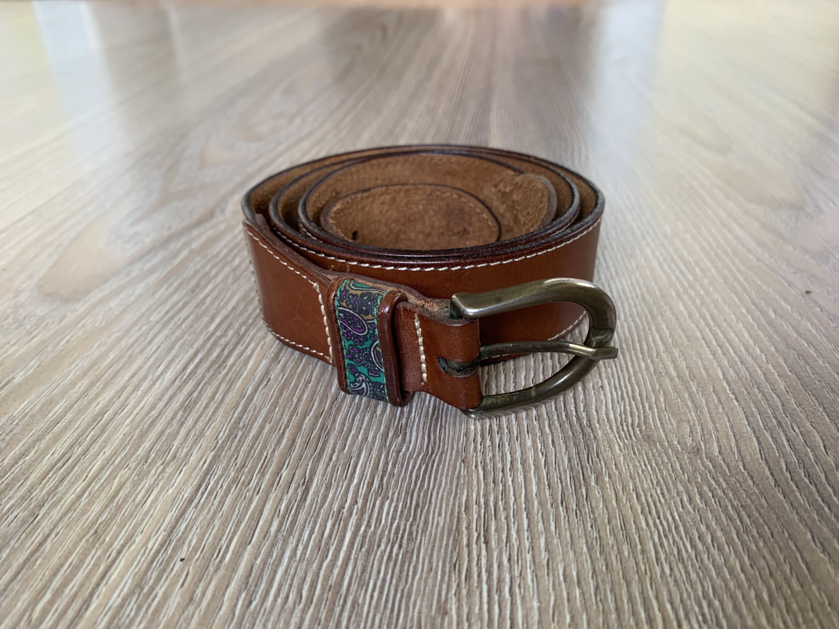Handmade × Vintage Womens Brown Handmade Leather Belt Size ONE SIZE - 3 Thumbnail