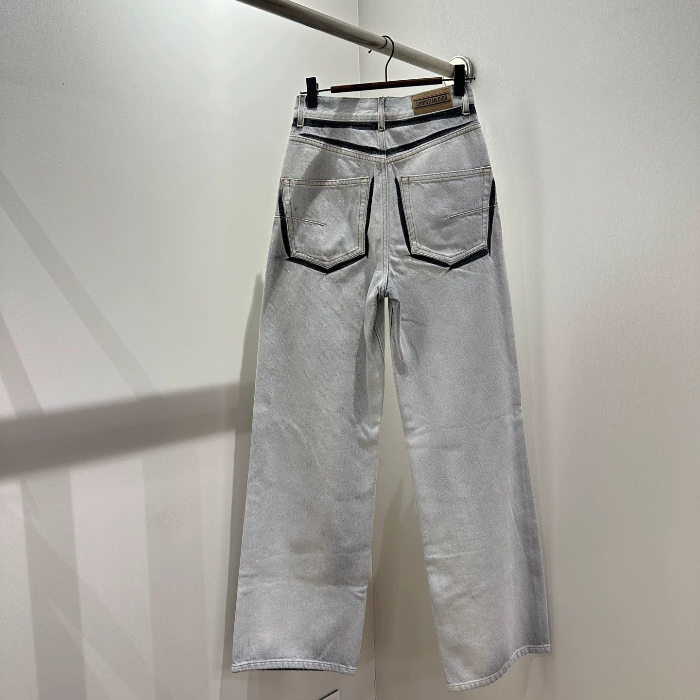 Christian Dior Monsieur Christian Dior may343 25 Leather Trim Washed Denim Jeans 32 Size US 32 / EU 48 - 2 Thumbnail