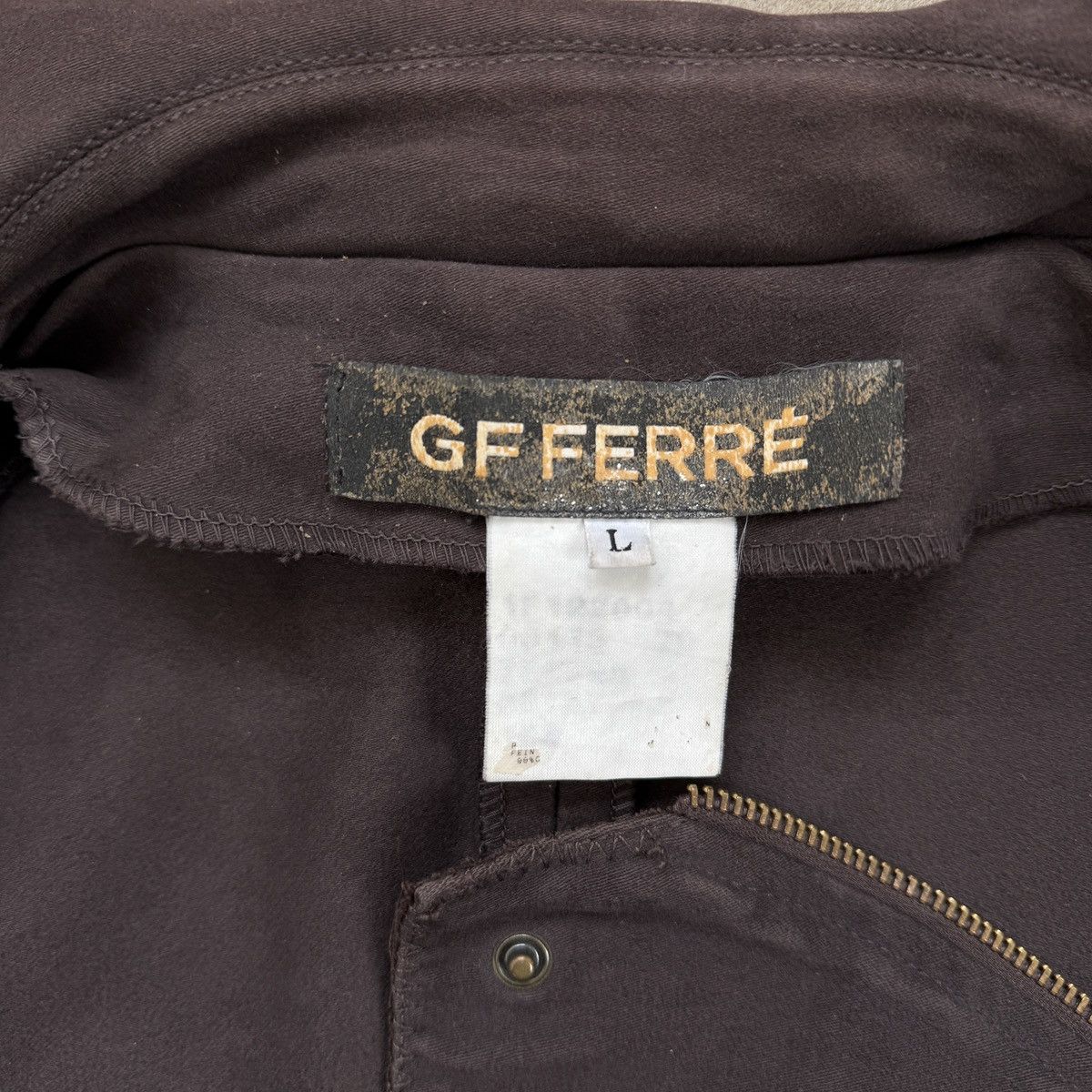 GF Ferre × Le Grande Bleu (L.G.B.) Vintage GF Ferre Italy Archive Brown Coat Size L / US 10 / IT 46 - 5 Thumbnail