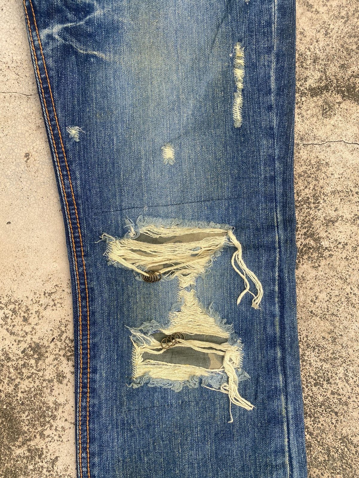 If Six Was Nine × Japanese Brand Flare Jeans Icom Distressed Pierced Size US 32 / EU 48 - 6 Thumbnail