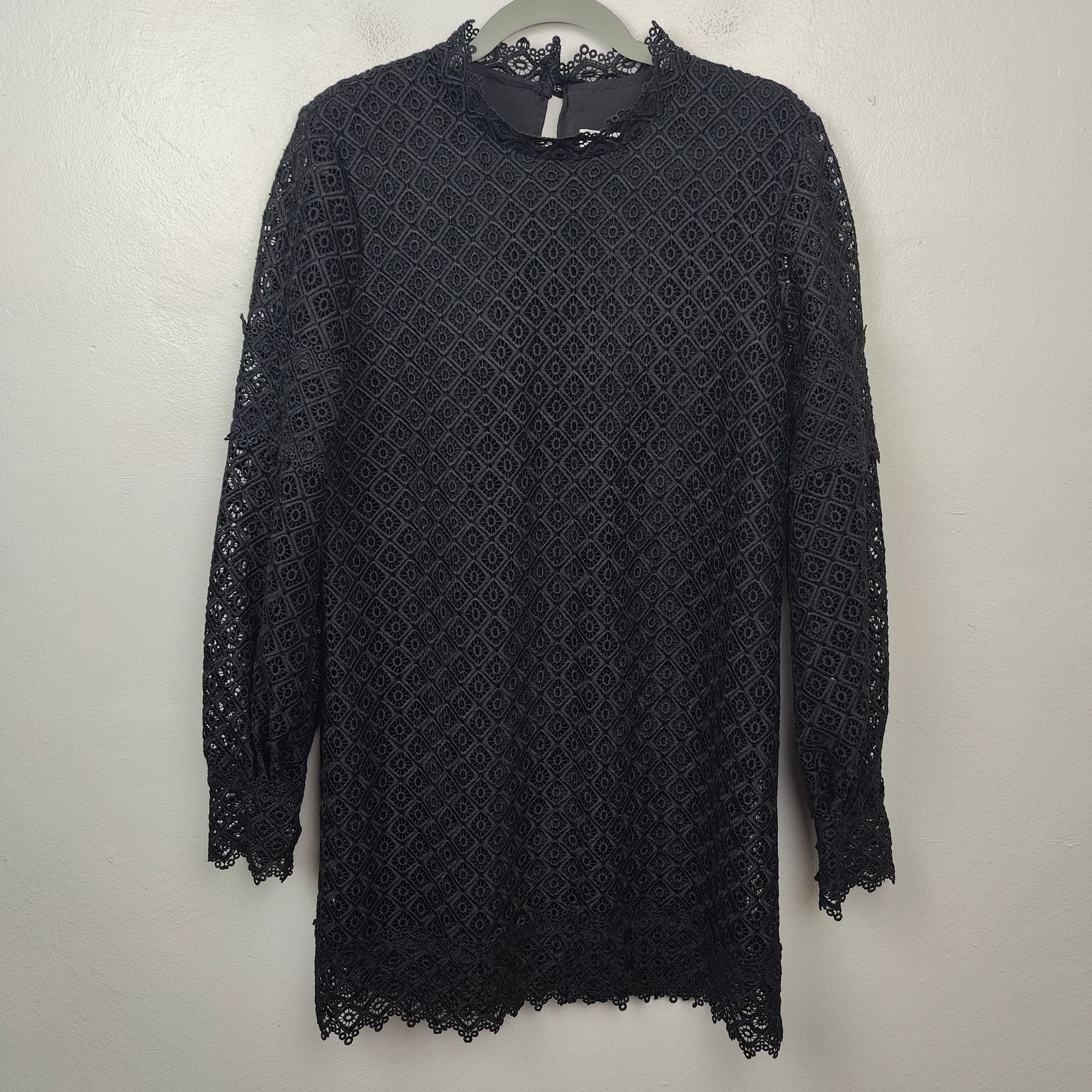 Iro IRO Kara Dress Womens 40 US 10 Black Lace Mini Long Sleeve Size L / US 10 / IT 46 - 1 Thumbnail